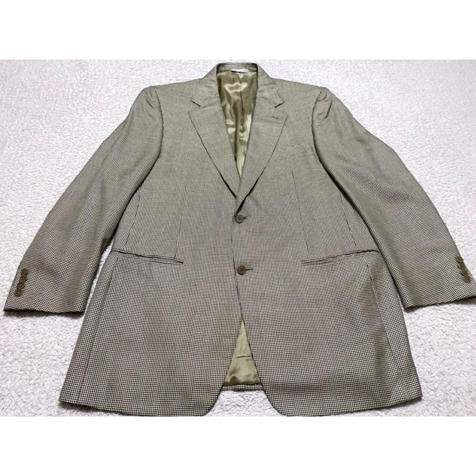 Canali Canali Blazer Mens 2-Button Silk Wool Blend Multicolor Plaid Jacket Regular 44 Chest Mens Size 44R - 2 Thumbnail