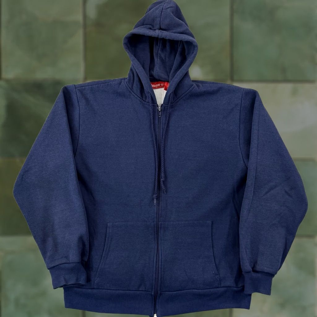 Vintage VINTAGE Coleman Thermal Lined Sweatshirt Mens Medium Blue Zip Up 90s Hoodie Size US L / EU 52-54 / 3 - 1 Thumbnail