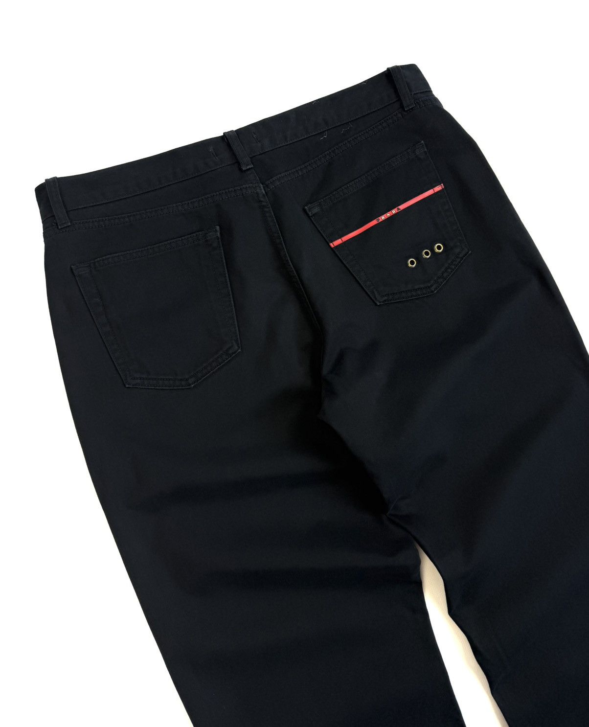 Prada 90-00s Prada Linea Rossa Archive Black Pants Red Tab Vintage Size US 38 / EU 54 - 11 Thumbnail