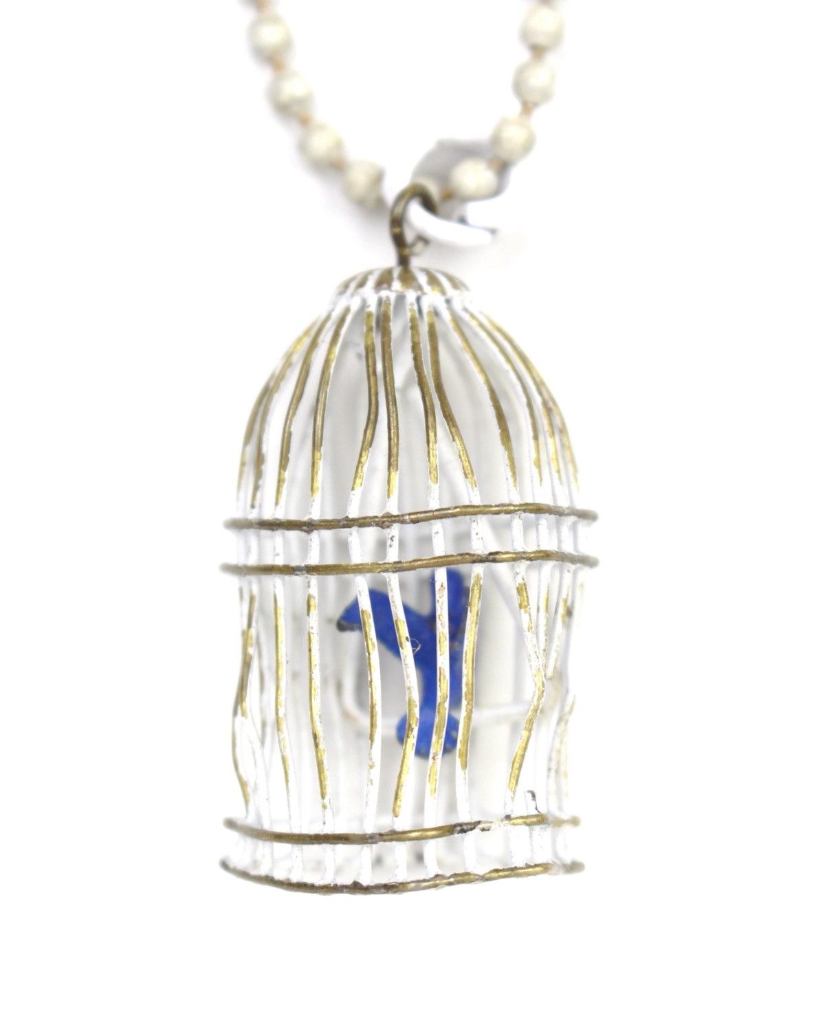 Vintage 2000S JAPANESE MADE BLUE BIRD CAGE PENDANT NECKLACE Size ONE SIZE - 5 Thumbnail