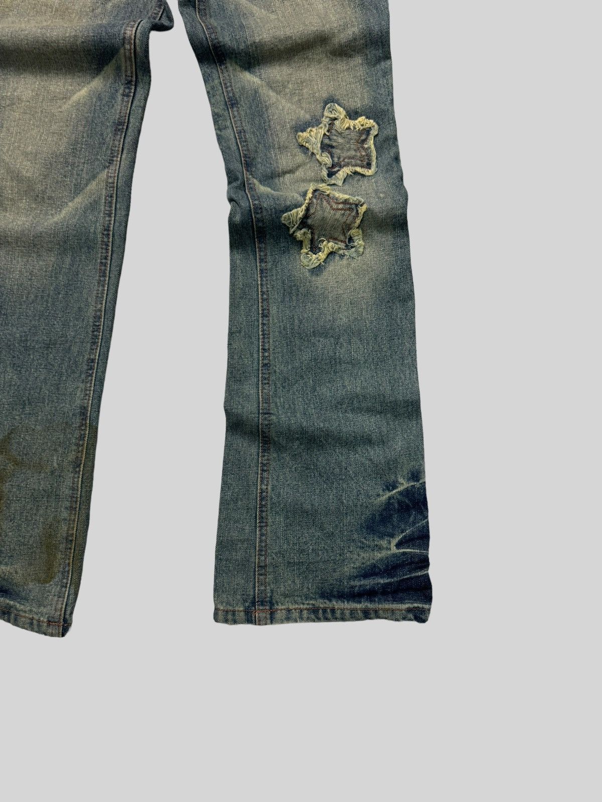 Hysteric Glamour Junya Watanabe Flared Patches Plaid Claw Mark Denim Jeans Size US 28 / EU 44 - 7 Thumbnail