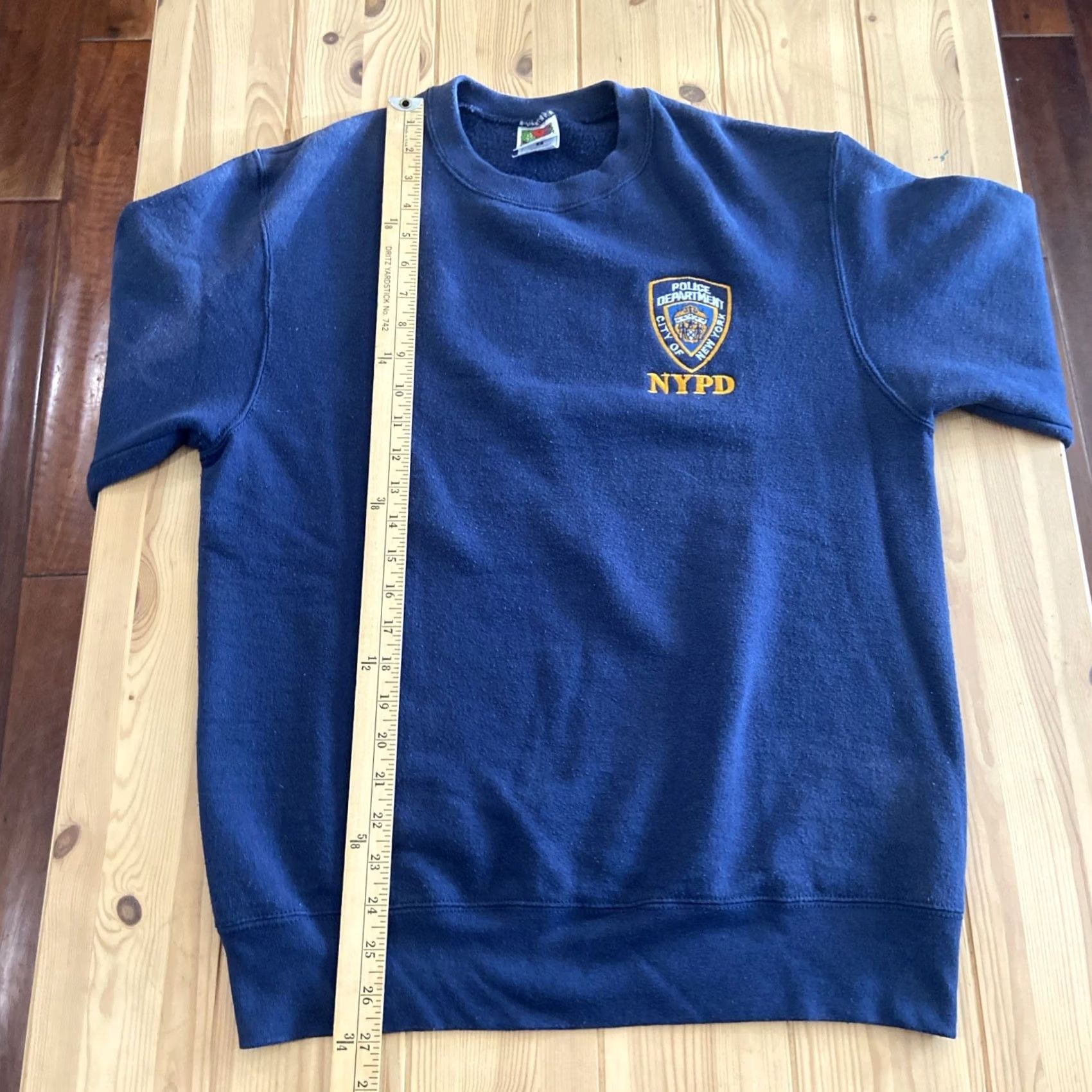 Fruit Of The Loom VINTAGE NYPD Sweater Men's M Blue Fruit Of The Loom Logo Retro Y2K Size US M / EU 48-50 / 2 - 7 Thumbnail