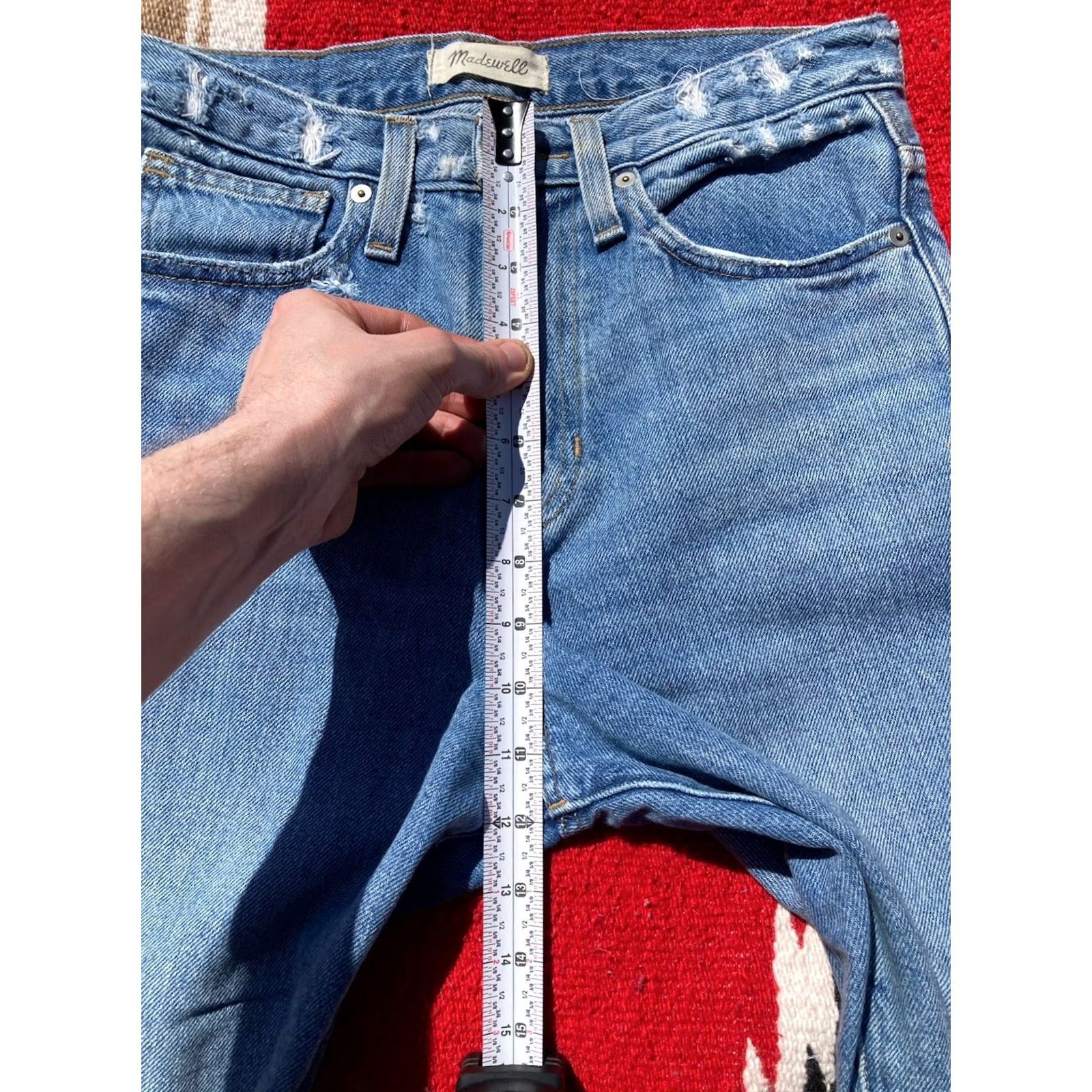 Madewell Madewell Jeans Womens Size 25 Blue Mom High Rise Straight Denim 100% Cotton Inseam 26in Regular Women Type Jeans Size 42" / US 20 - 4 Thumbnail