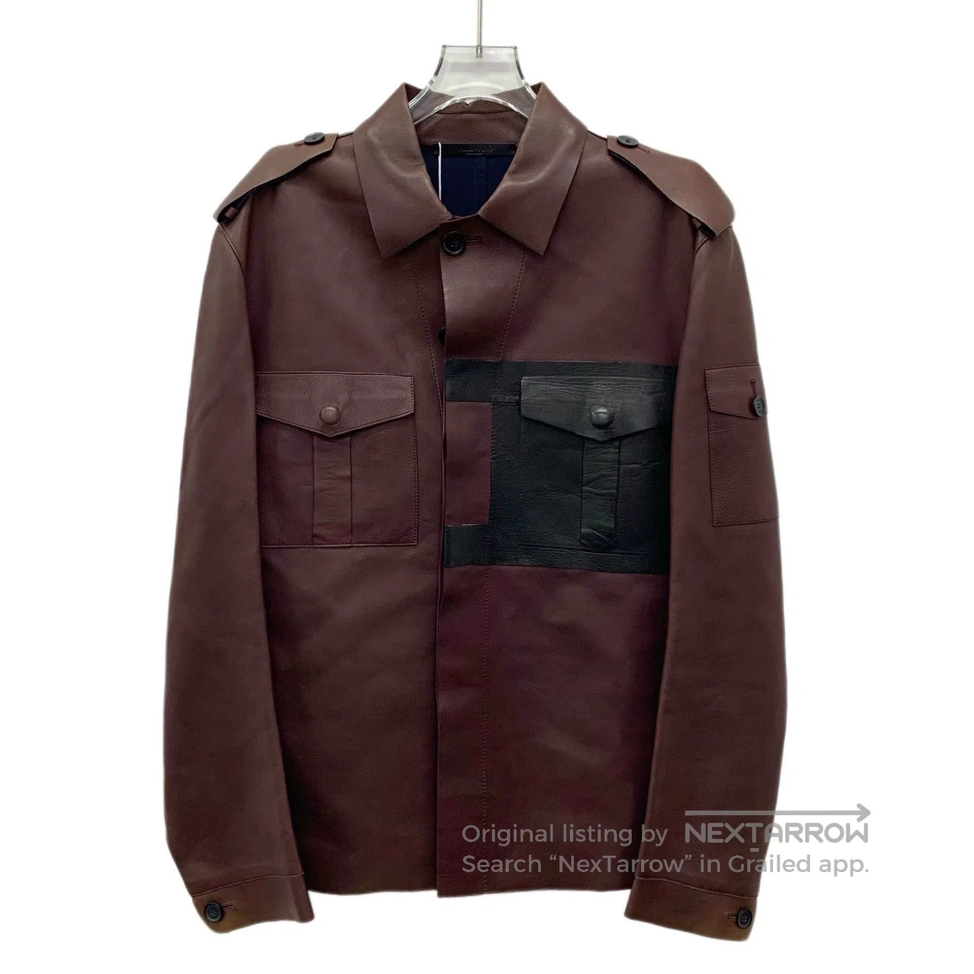 Valentino Valentino Brown Leather Collared Jacket. Size US M / EU 48-50 / 2 - 1 Thumbnail