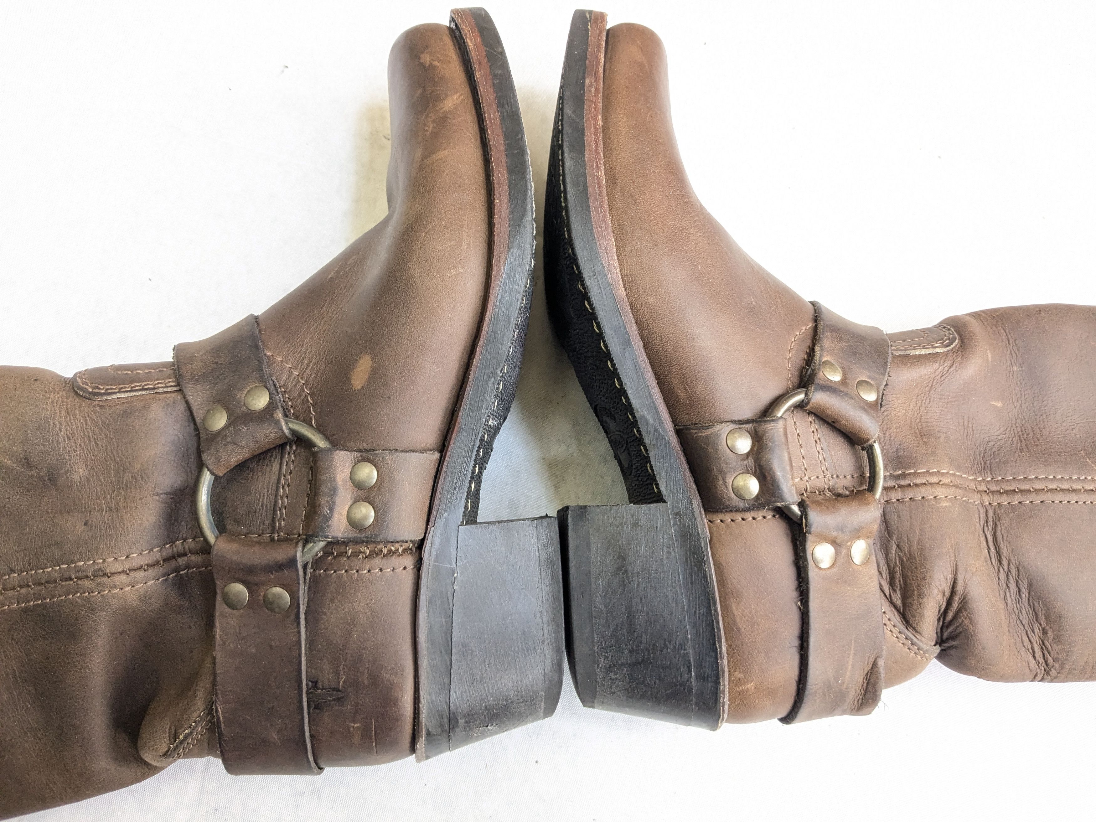 Frye Frye Harness Boots Brown Leather 7 M Leather Buckle Harness Size US 7 / EU 40 - 5 Thumbnail