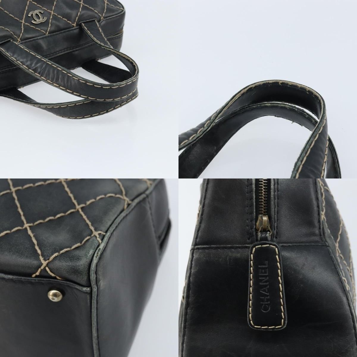 Chanel Chanel Wild Stitch Handbag Leather Black CC Size ONE SIZE - 4 Thumbnail
