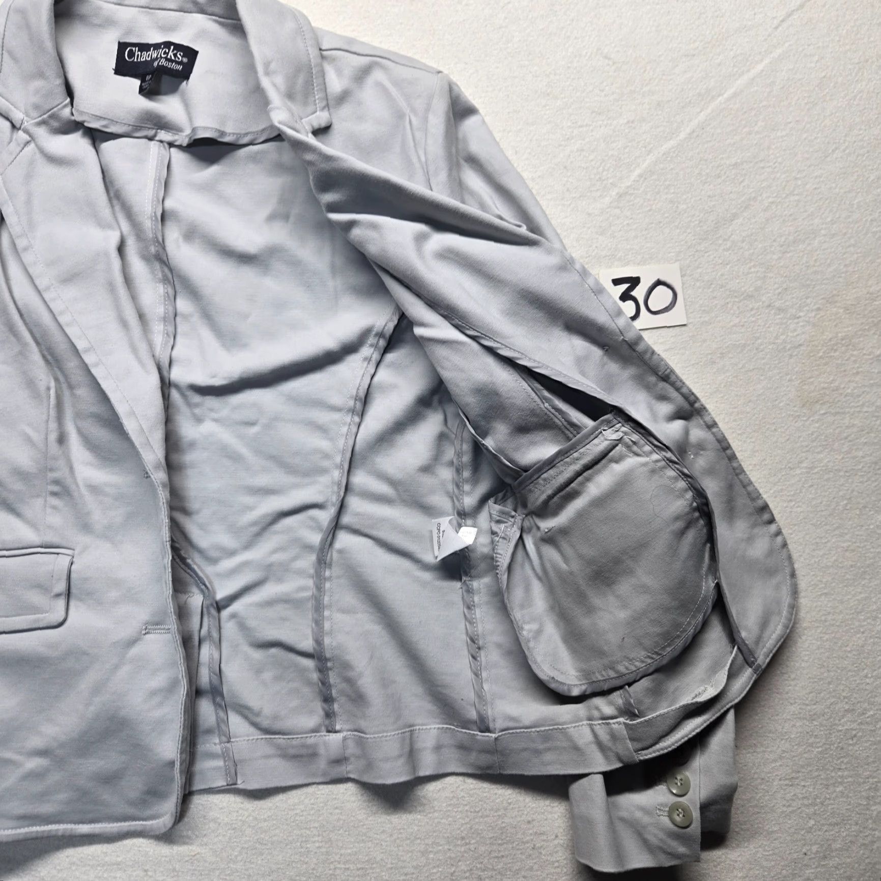 Vintage VINTAGE Chadwick’s Leather Blazer Short Jacket Coat Women 6P Petite Gray 90s Fashion Mens Womens? Size M / US 6-8 / IT 42-44 - 4 Thumbnail