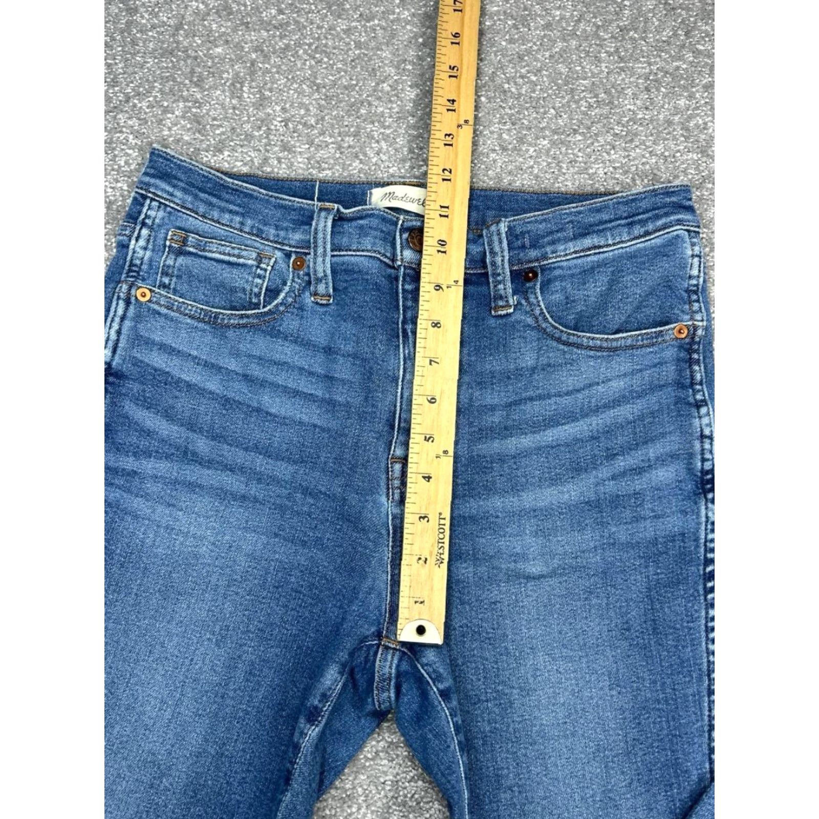 Madewell Madewell Jeans Womens 10" High Rise Skinny Cropped Blue Denim Cotton 30x26 Vintage No Size 28" / US 6 / IT 42 - 5 Thumbnail