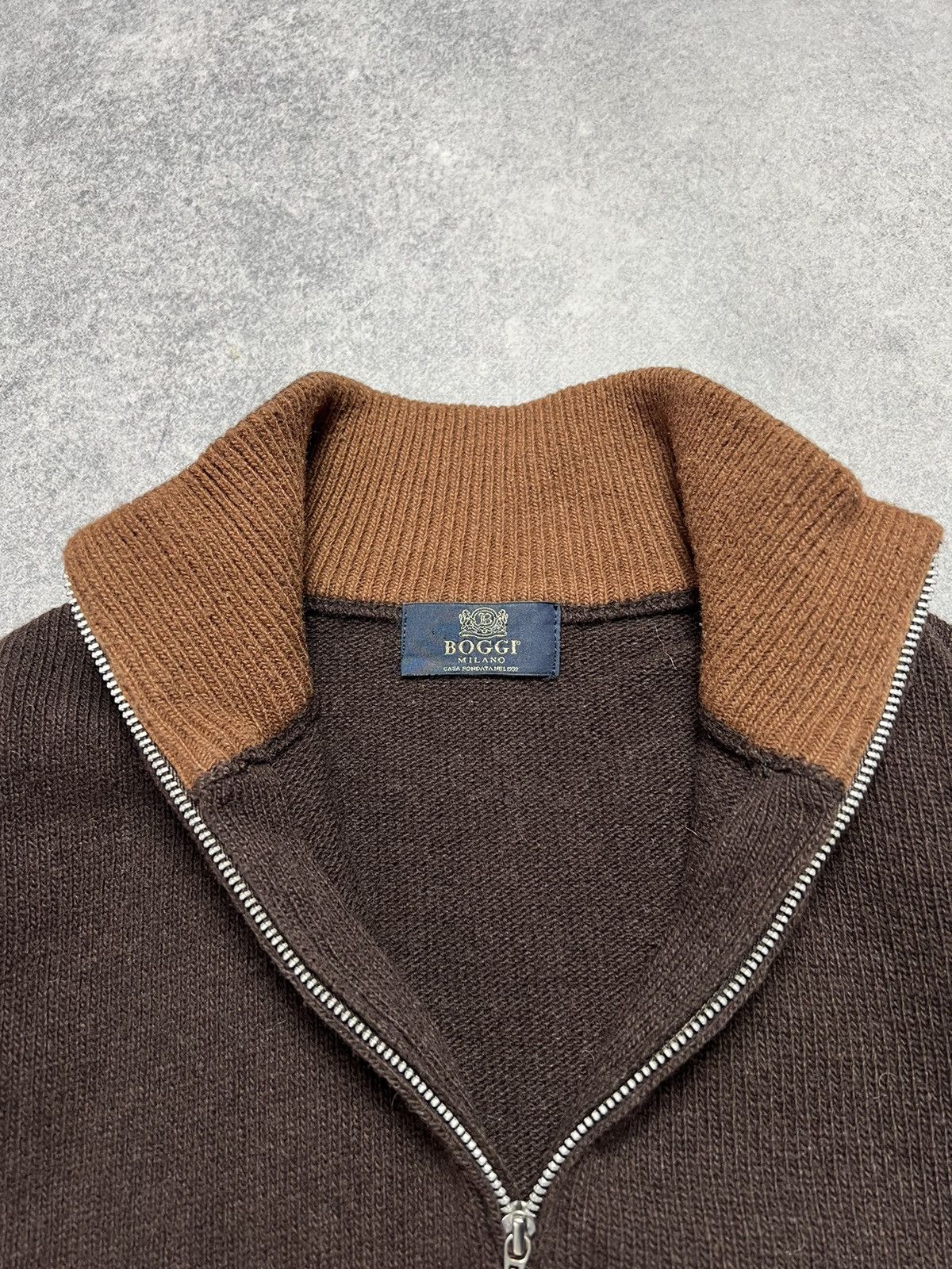 Boggi Vintage Boggi Faded 1/4 Zip Old Money Wool Knit Sweater Size US L / EU 52-54 / 3 - 6 Thumbnail