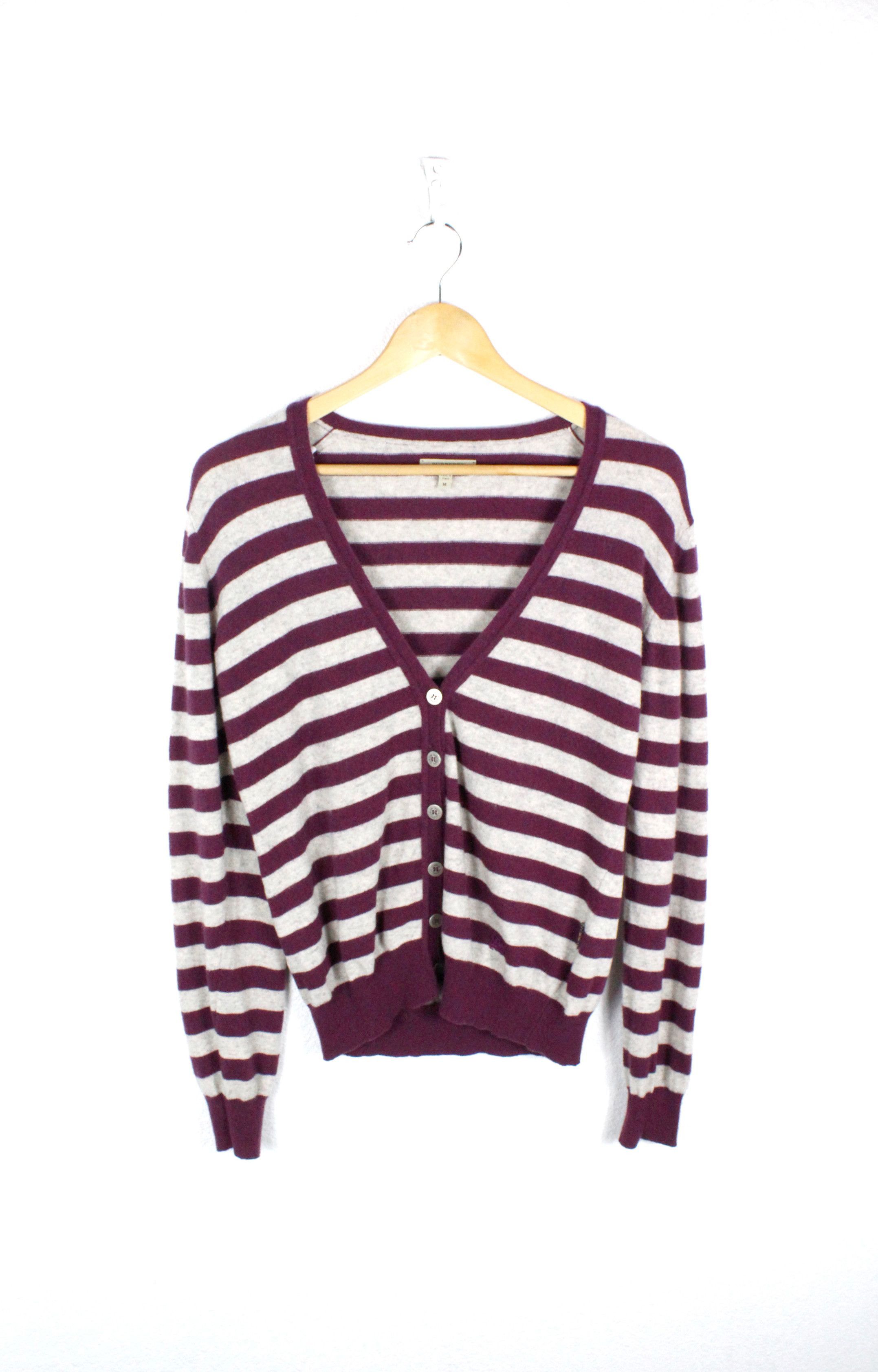 Burberry Burberry Knight Logo Striped Cardigan Sweater Size M / US 6-8 / IT 42-44 - 1 Thumbnail