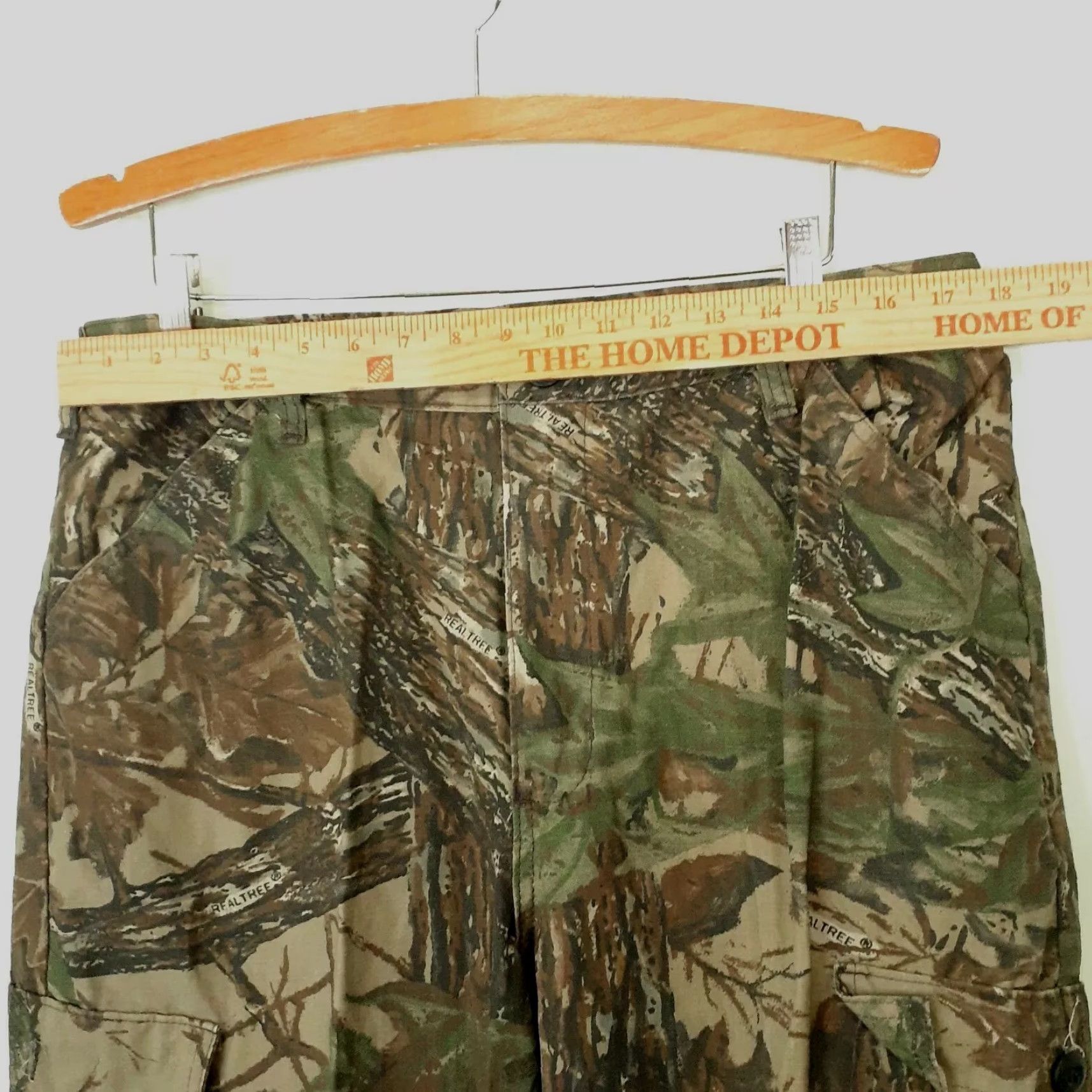 Realtree VINTAGE Liberty Realtree Camo Ripstop Cargo Pants Mens L Waist 36-38 USA Camouflage Cotton Regular Tapered Pockets Zip Aircraft Size US 33 - 6 Thumbnail
