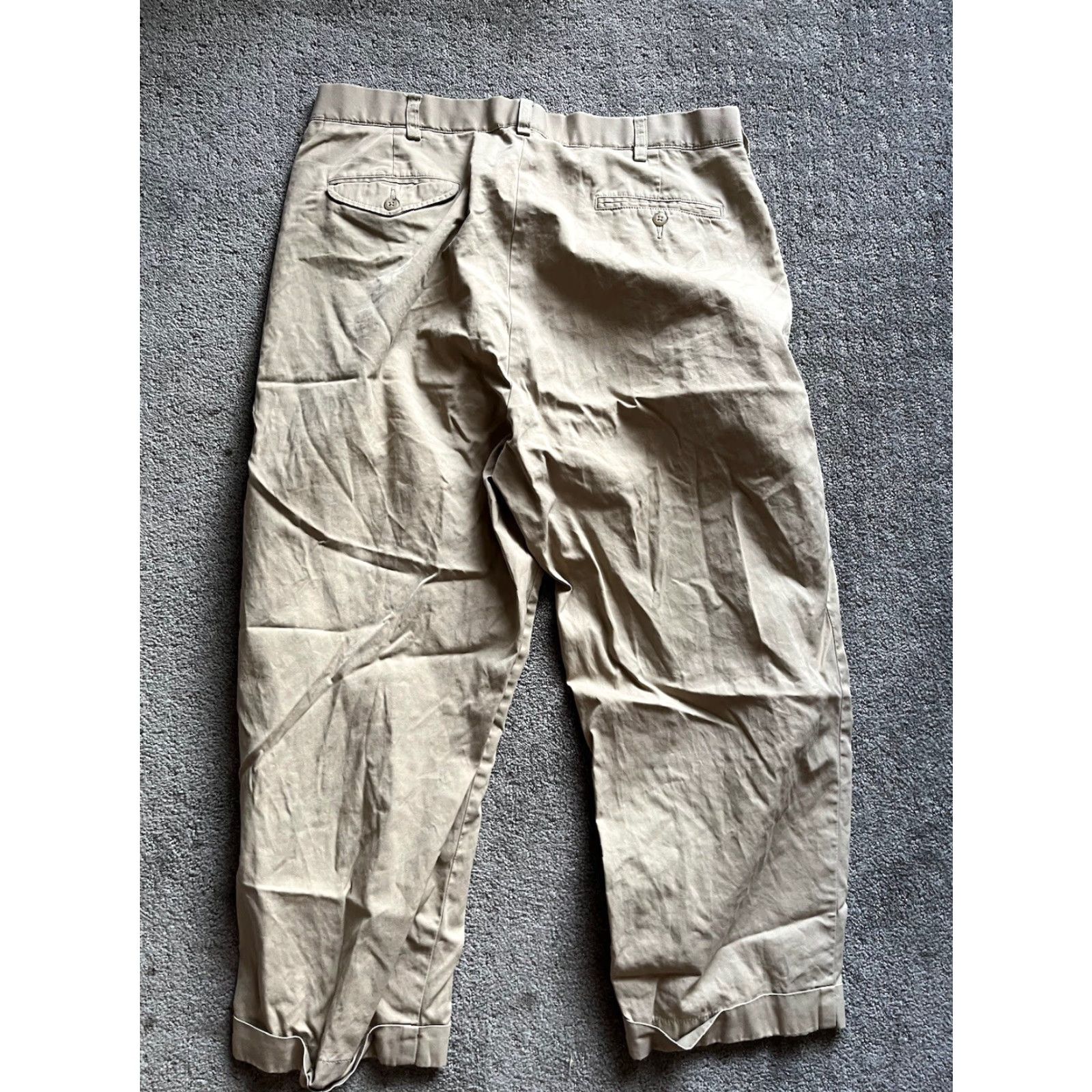 Polo Ralph Lauren Polo Ralph Lauren Mens Hammond Pants 36x24 Beige Cuff Pleated Made Mexico Size US M / EU 48-50 / 2 - 3 Thumbnail