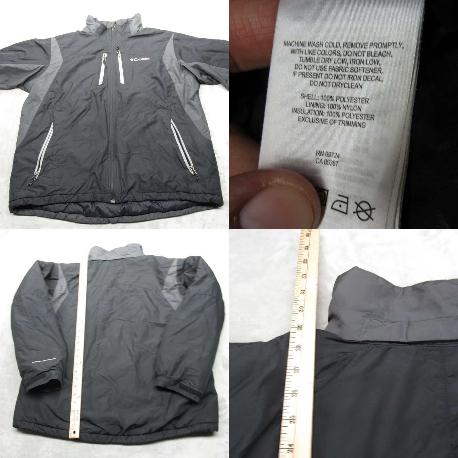 Vintage Columbia Jacket Mens Large Black Water Resistant Omni Shield Insulated Full Zip Size US L / EU 52-54 / 3 - 8 Thumbnail