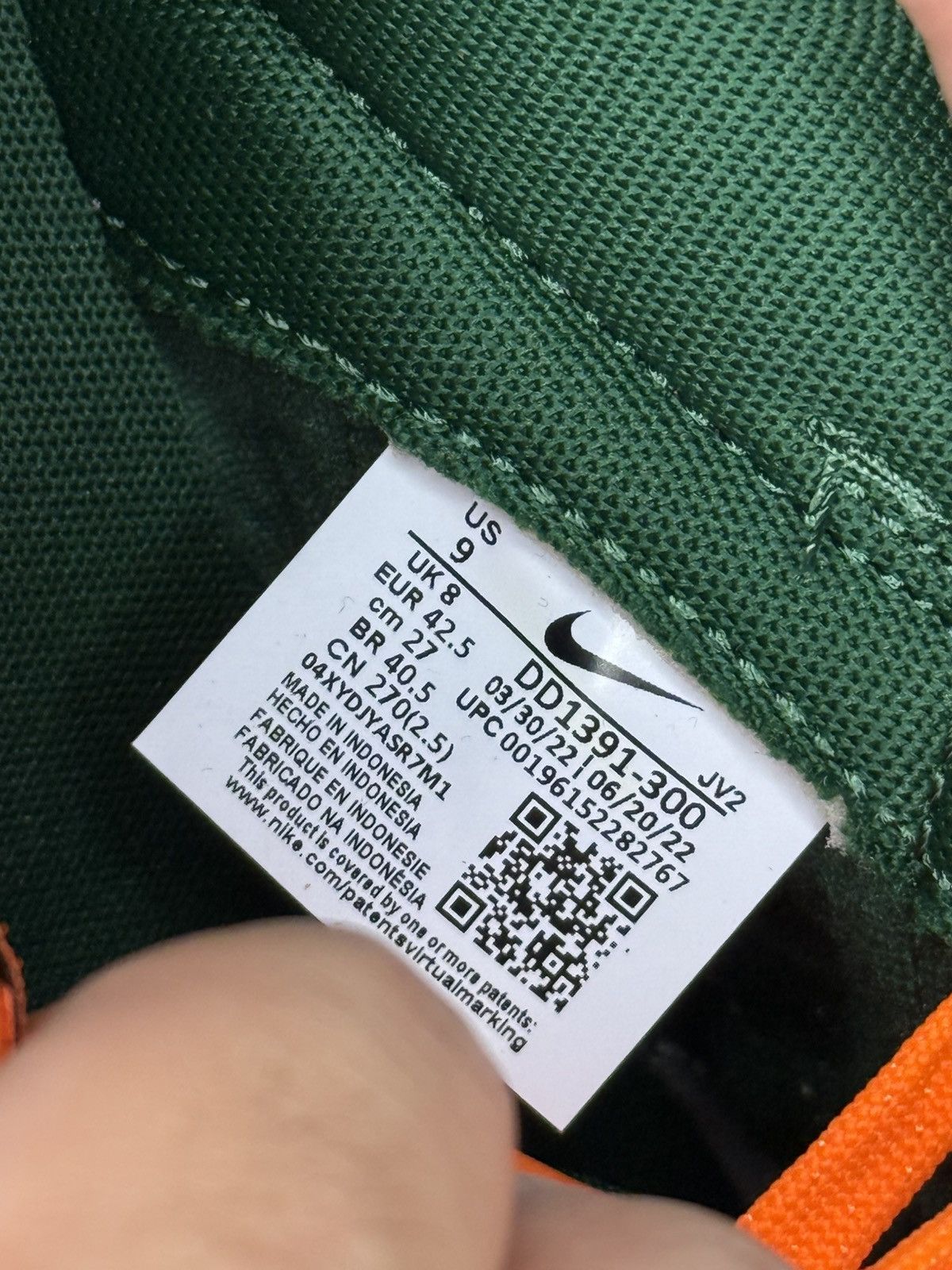 Nike Nike Dunk Low Miami Hurricanes size 9 Size US 9 / EU 42 - 6 Thumbnail