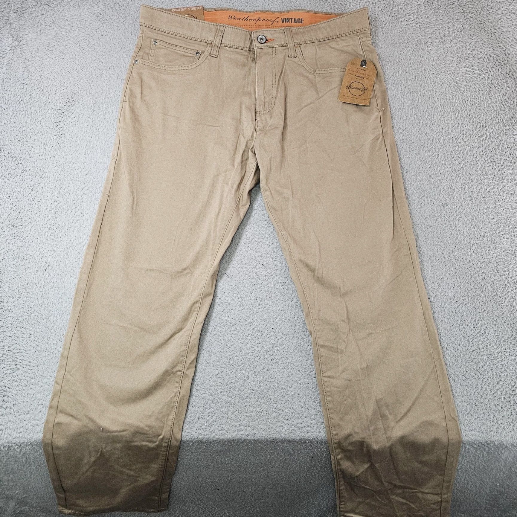 Weatherproof VINTAGE Weatherproof Jeans Mens 34x32 Beige Straight Fit Comfort Stretch Denim Size US 34 / EU 50 - 2 Thumbnail