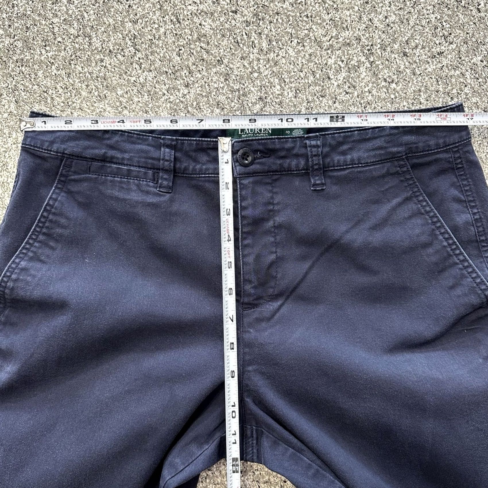 Ralph Lauren Lauren Ralph Lauren Pants Womens 10 Chino Straight Stretch Cotton Twill Navy Blue 33x28 Size 24" / US 00 / IT 34 - 7 Thumbnail