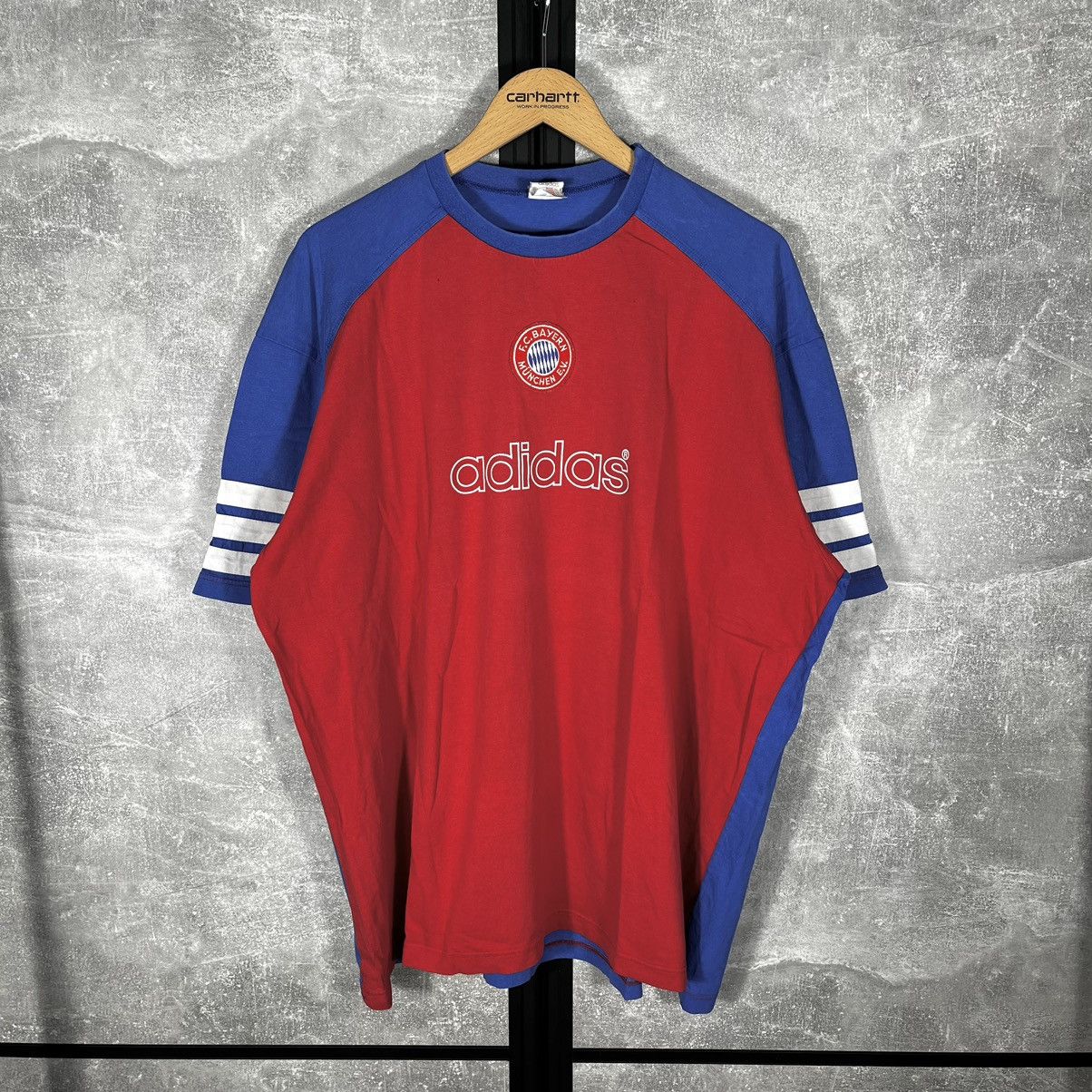 Adidas Vintage 90s FC Bayern Munchen T-shirt Soccer Tee Football XL Size US XL / EU 56 / 4 - 1 Thumbnail