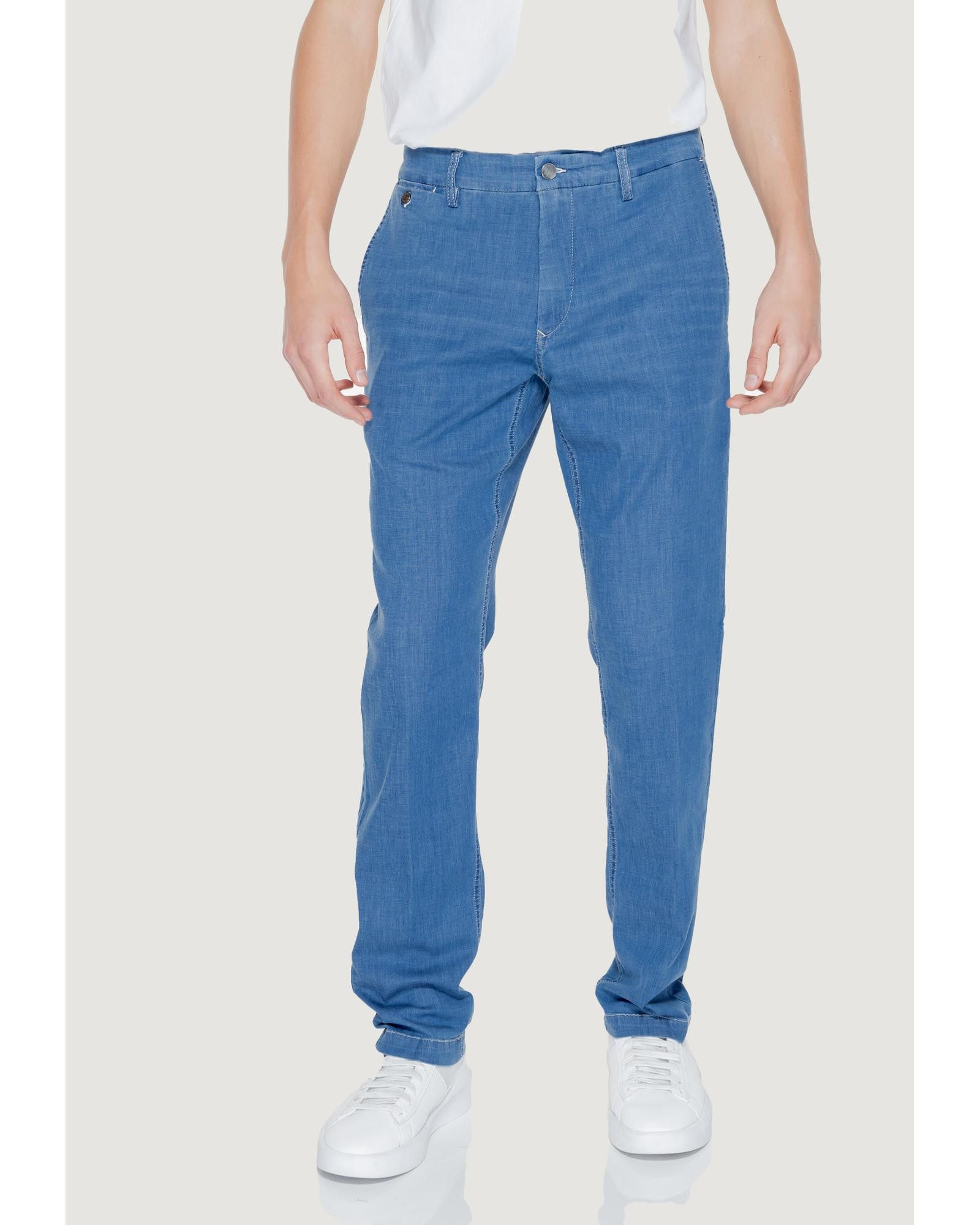 image of Replay Plain Zip And Button Fastening Jeans in Blue, Men's (Size 32)