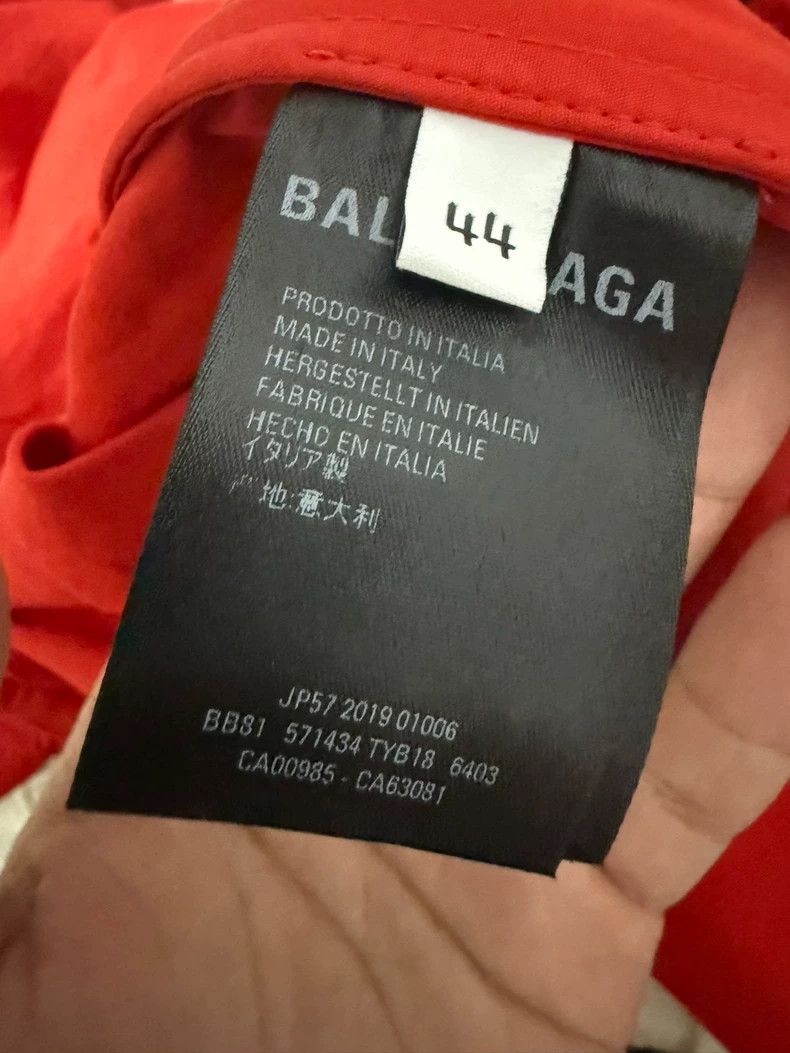 Balenciaga Balenciaga Red and White Patchwork Windbreaker Size US S / EU 44-46 / 1 - 5 Thumbnail