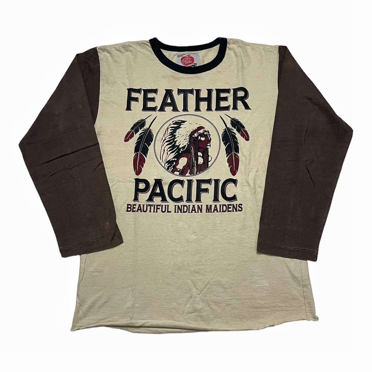 Japanese Brand Rugged Style Raglan Tshirt Indian Head Feather Pacific Size US M / EU 48-50 / 2 - 1 Thumbnail