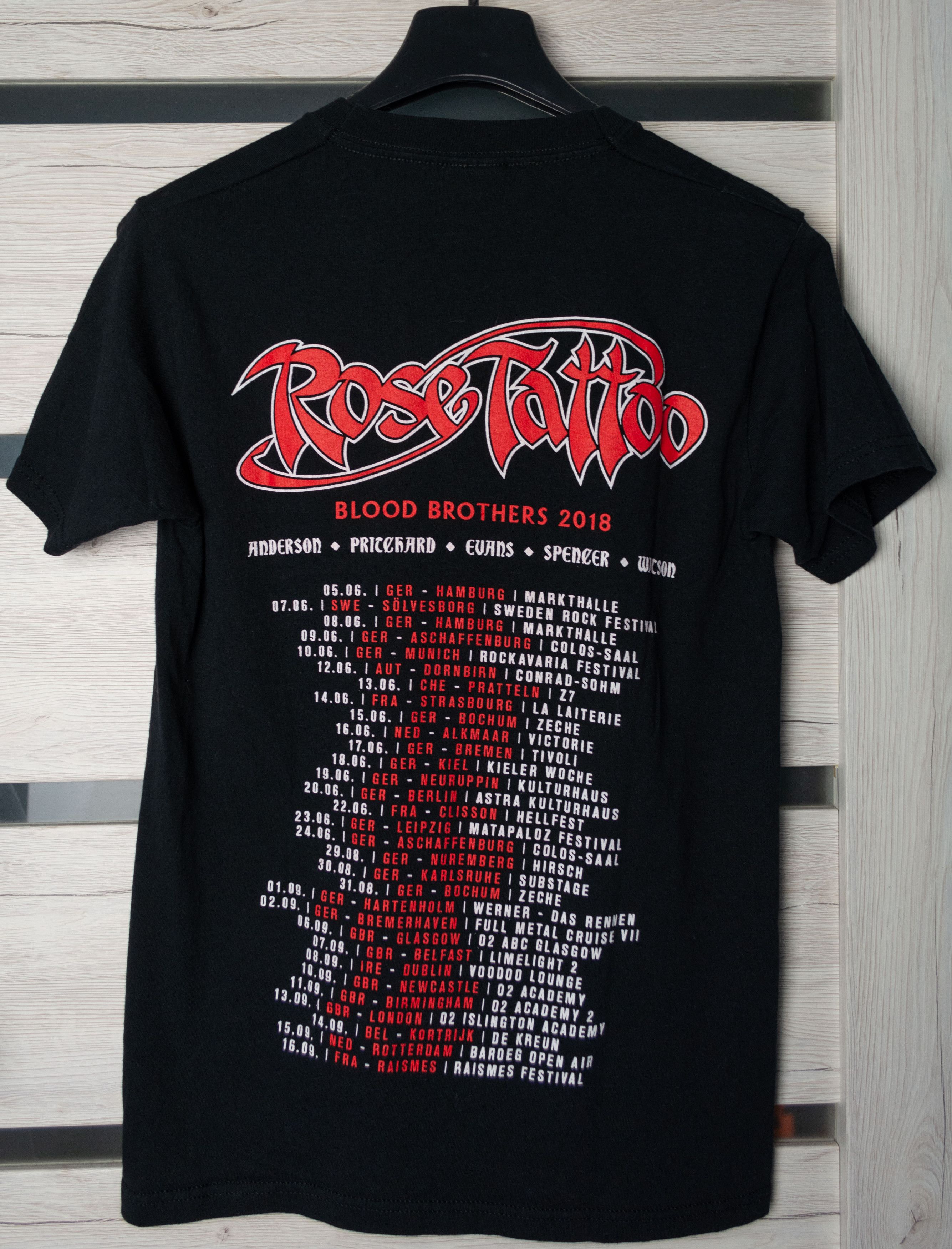 Band Tees × Fruit Of The Loom × Vintage ROSE TATTOO BLOOD BROTHERS 2018 t-shirt black Size US S / EU 44-46 / 1 - 5 Thumbnail