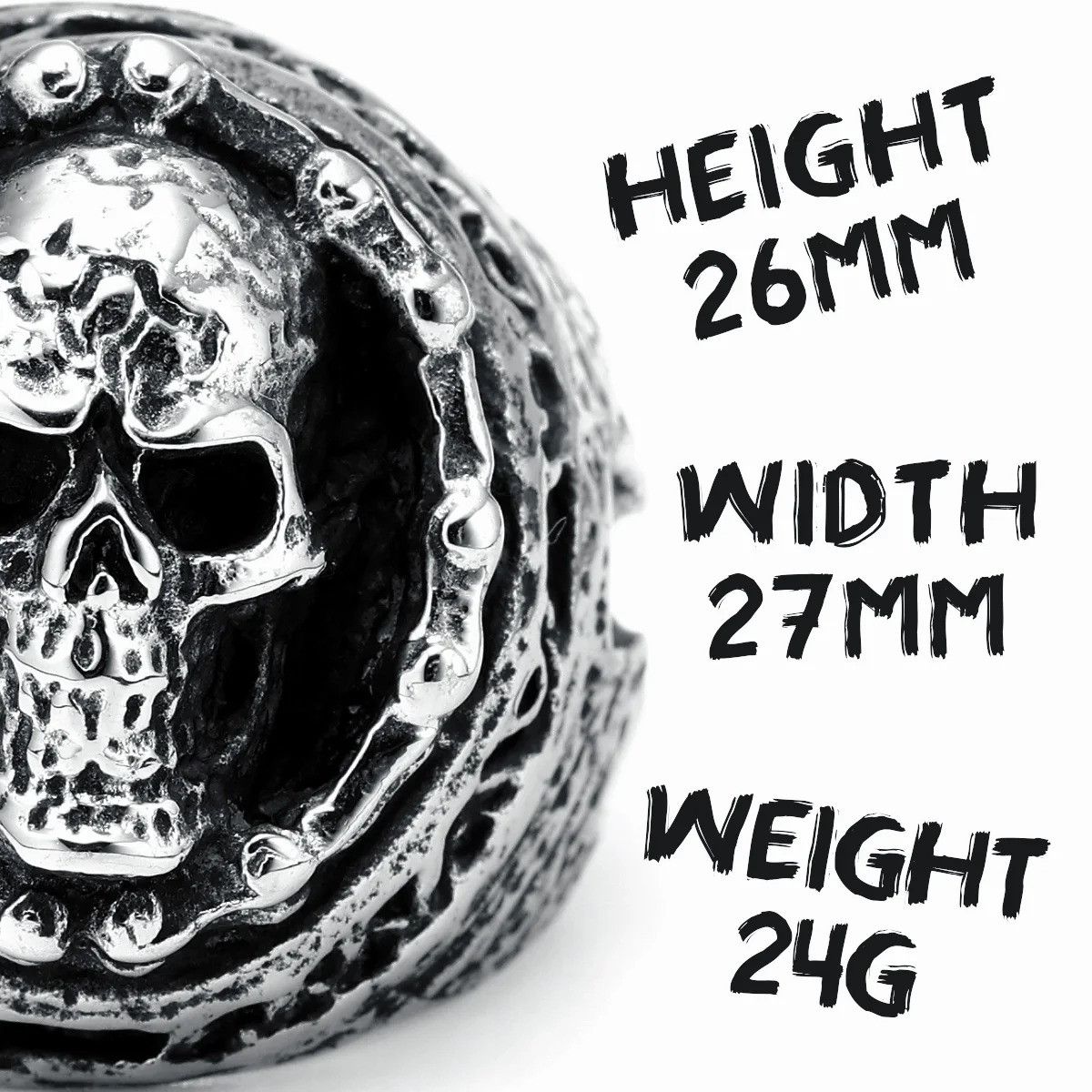 Jewelry Punk Skull Ring Streetwear Jewelry Fashion Gift Size ONE SIZE - 5 Thumbnail