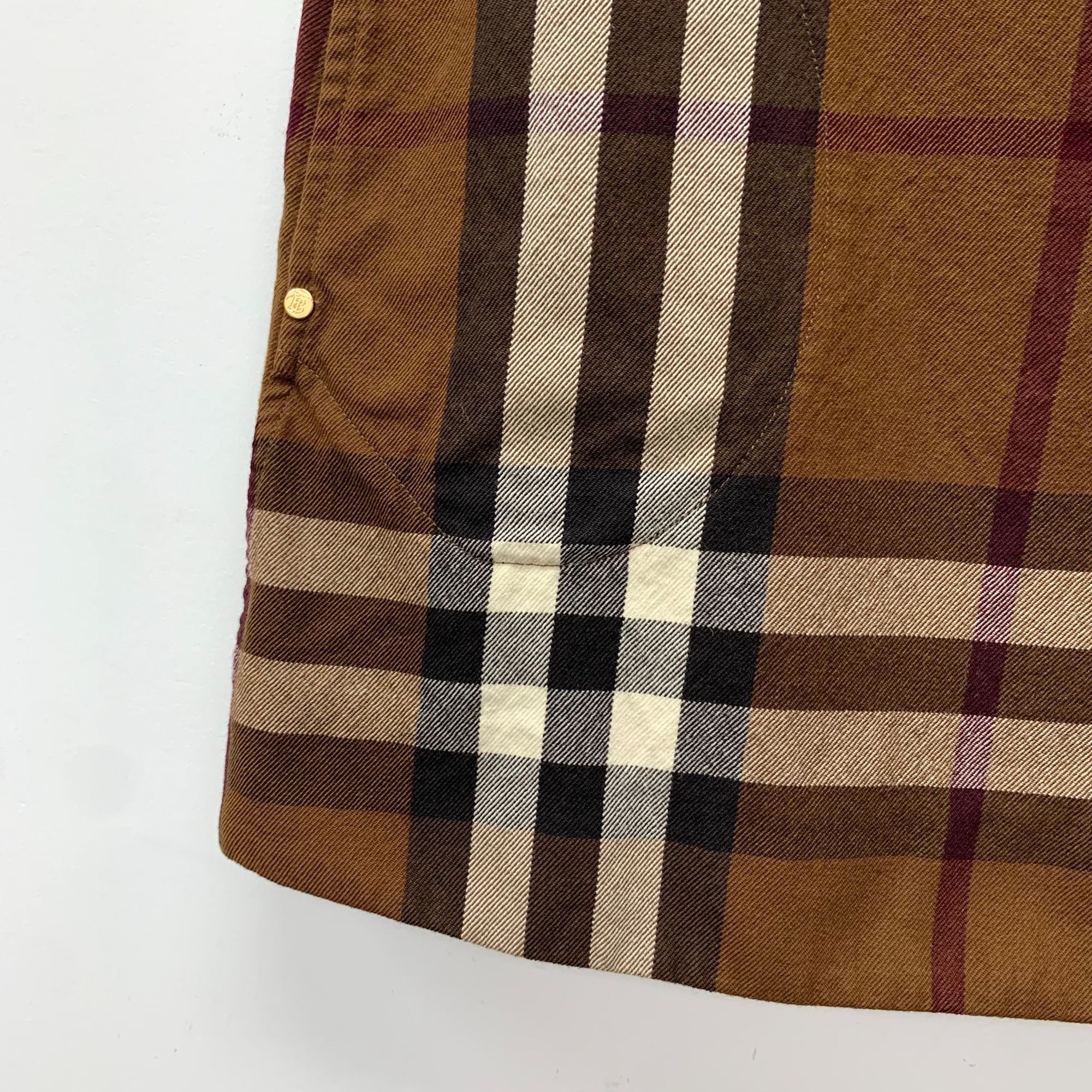 Burberry BURBERRY LONDON Classic Nova Check Mini Skirt Brown Plaid Wo Size 26" / US 2 / IT 38 - 4 Thumbnail