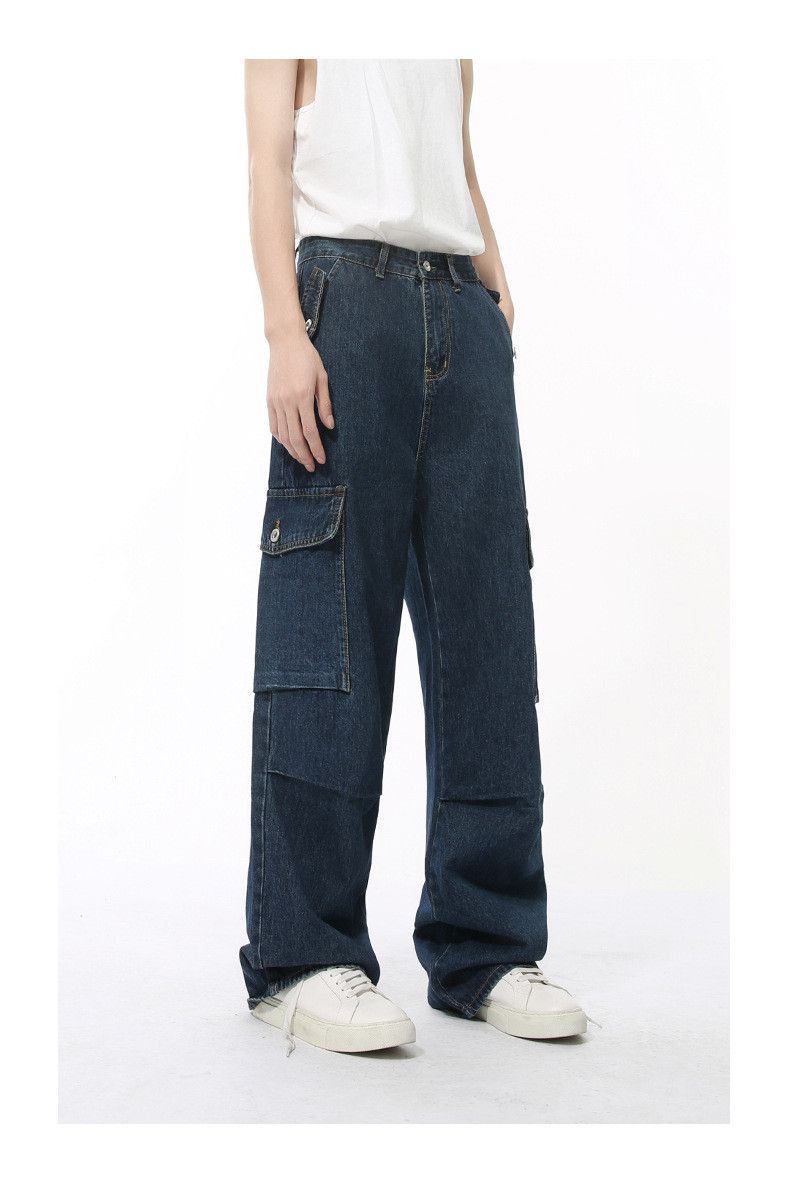 Japanese Brand × Jean Japanese retro multi-pocket straight-leg cargo jeans Size US 34 / EU 50 - 6 Thumbnail