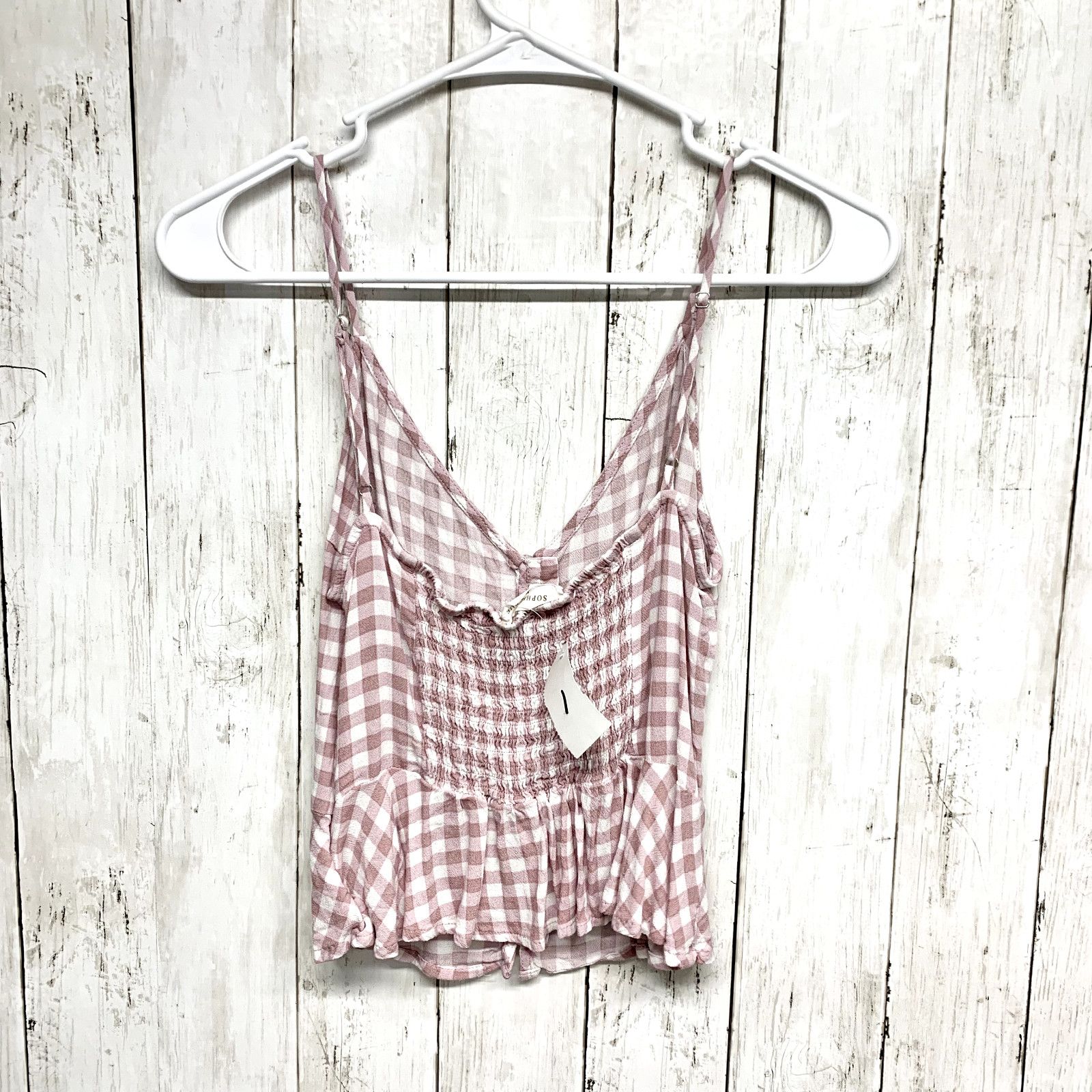 Other Sophie Rue Tank Top Size MD V Neck Plaid Pink Button Down Size M / US 6-8 / IT 42-44 - 5 Thumbnail