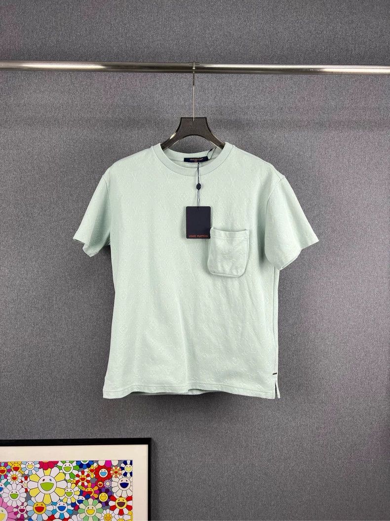 Louis Vuitton Louis Vuitton Green Monogram Embossed T-shirt - dmc Size US S / EU 44-46 / 1 - 1 Thumbnail