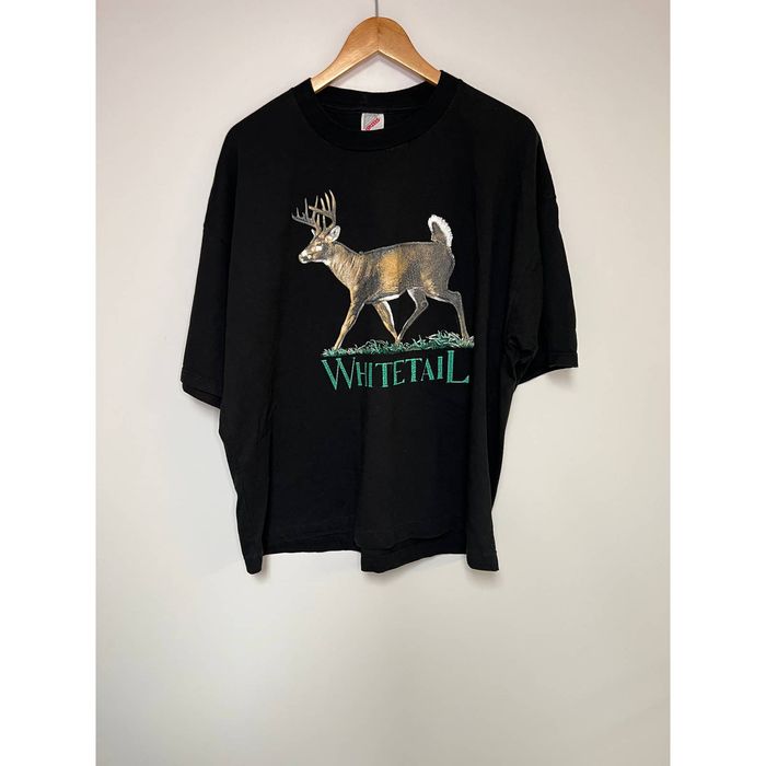 Vintage Vintage Deer Shirt Black White Tail T-Shirt Black Nature