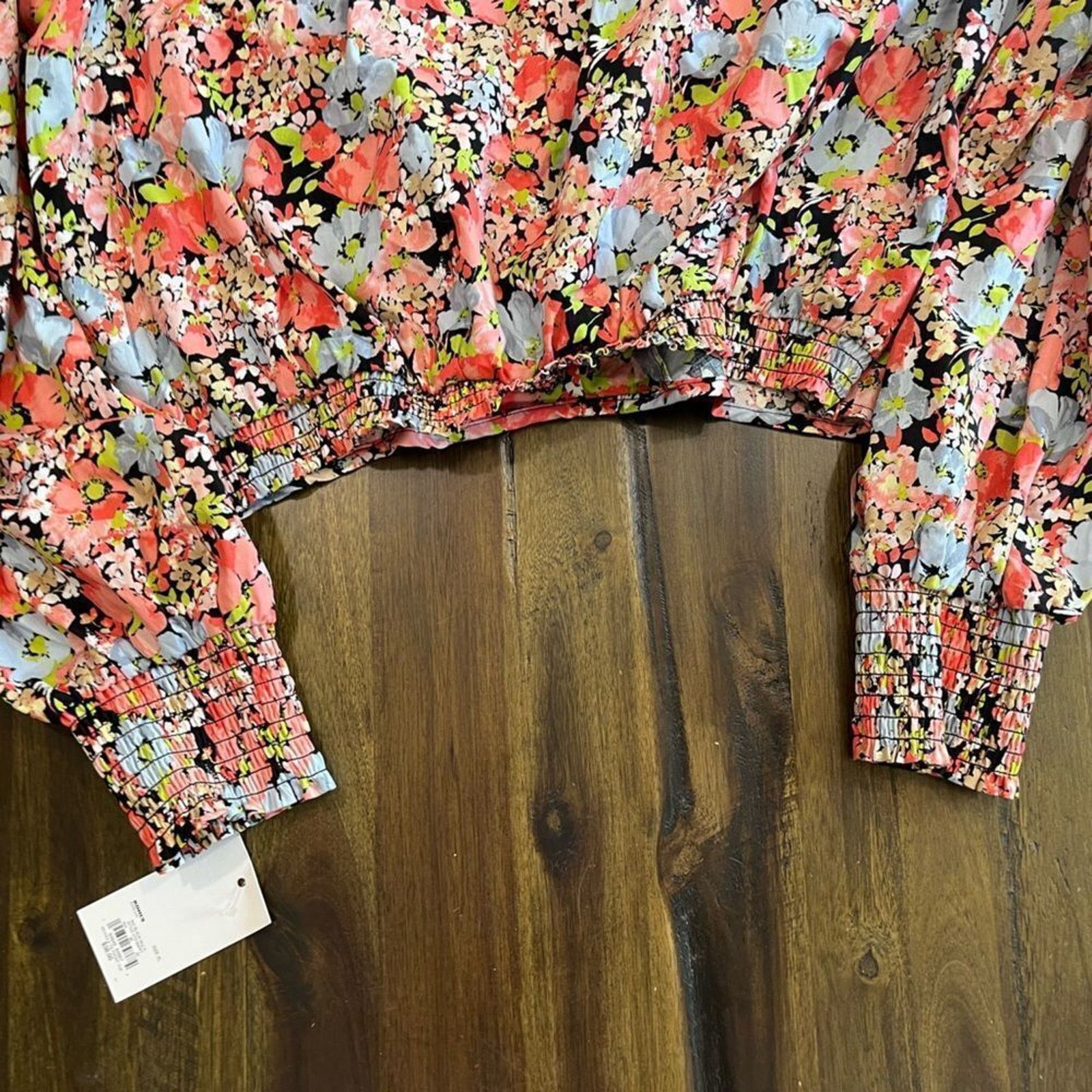 Vintage SO Floral Cutout O-Ring Crop Top Balloon Sleeves Size XL Size XL / US 12-14 / IT 48-50 - 7 Thumbnail