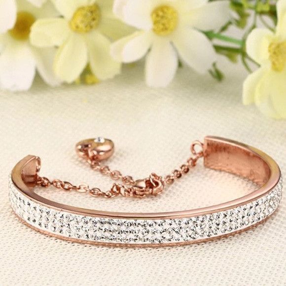 Other Ross Gold Crystal Women Stainless Steel Bracelet Size ONE SIZE - 3 Thumbnail