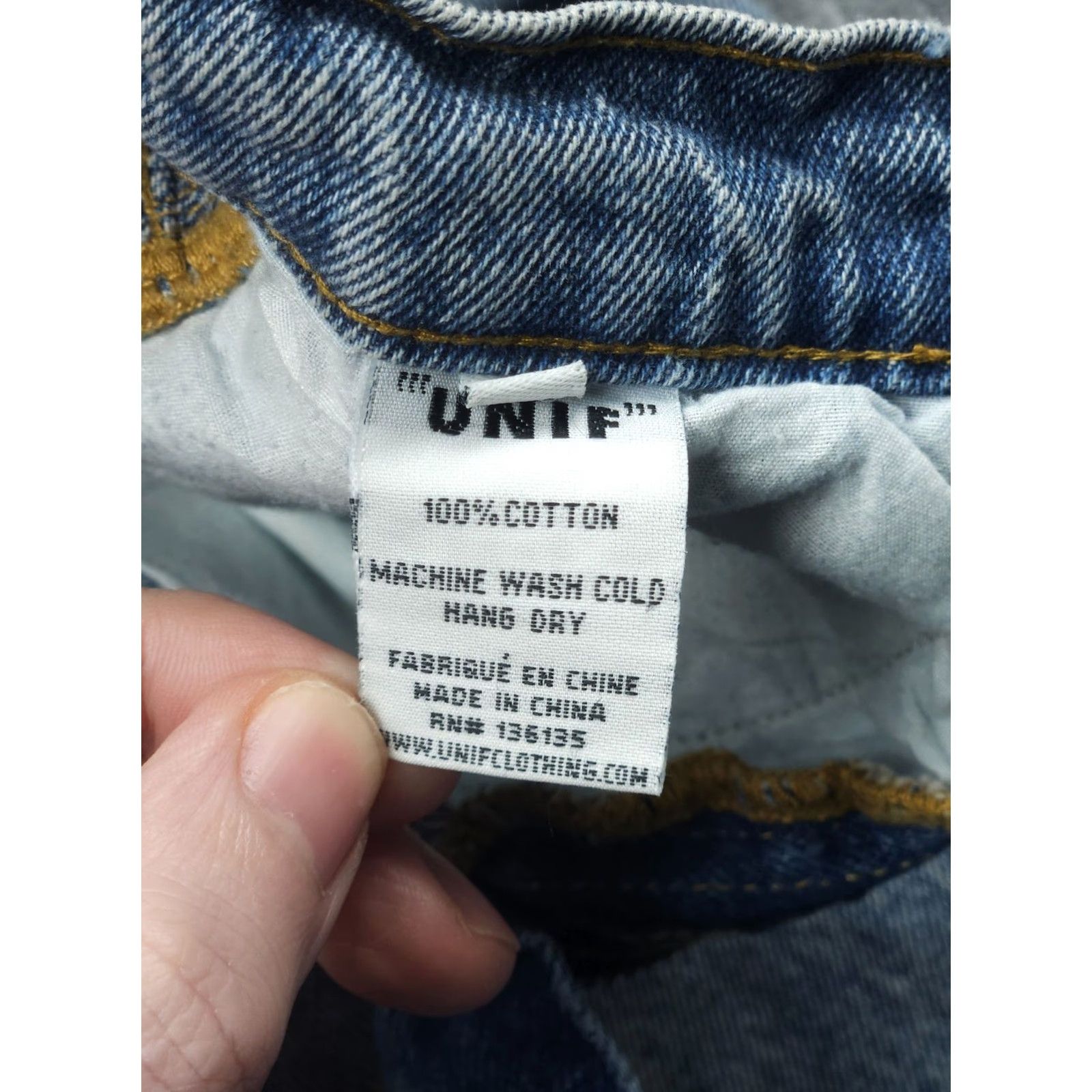 UNIF UNIF Jeans Women's 23 Blue Wide-Leg Light Wash Denim Y2K Streetwear Size 40" / US 18 - 6 Thumbnail