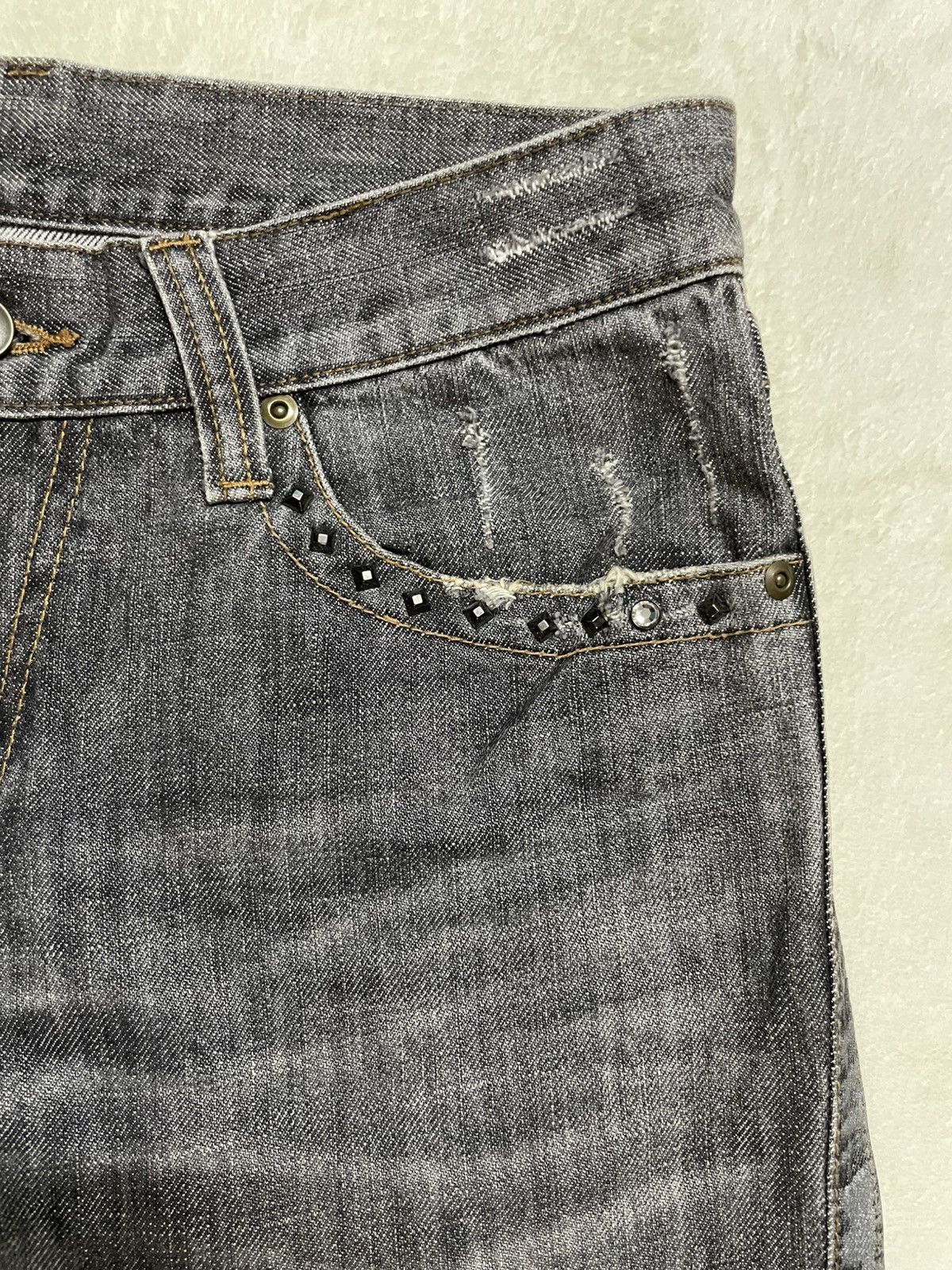 Japanese Brand Vintage Comme Ca Collection Distress Faded Studded Size US 33 - 17 Thumbnail