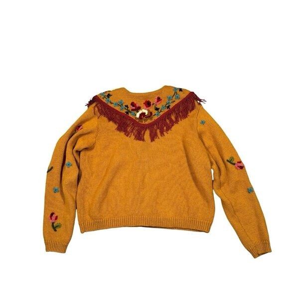 Vintage VINTAGE Carole Little 80% Wool M Cardigan Fringe Embroidered Size M / US 6-8 / IT 42-44 - 4 Thumbnail