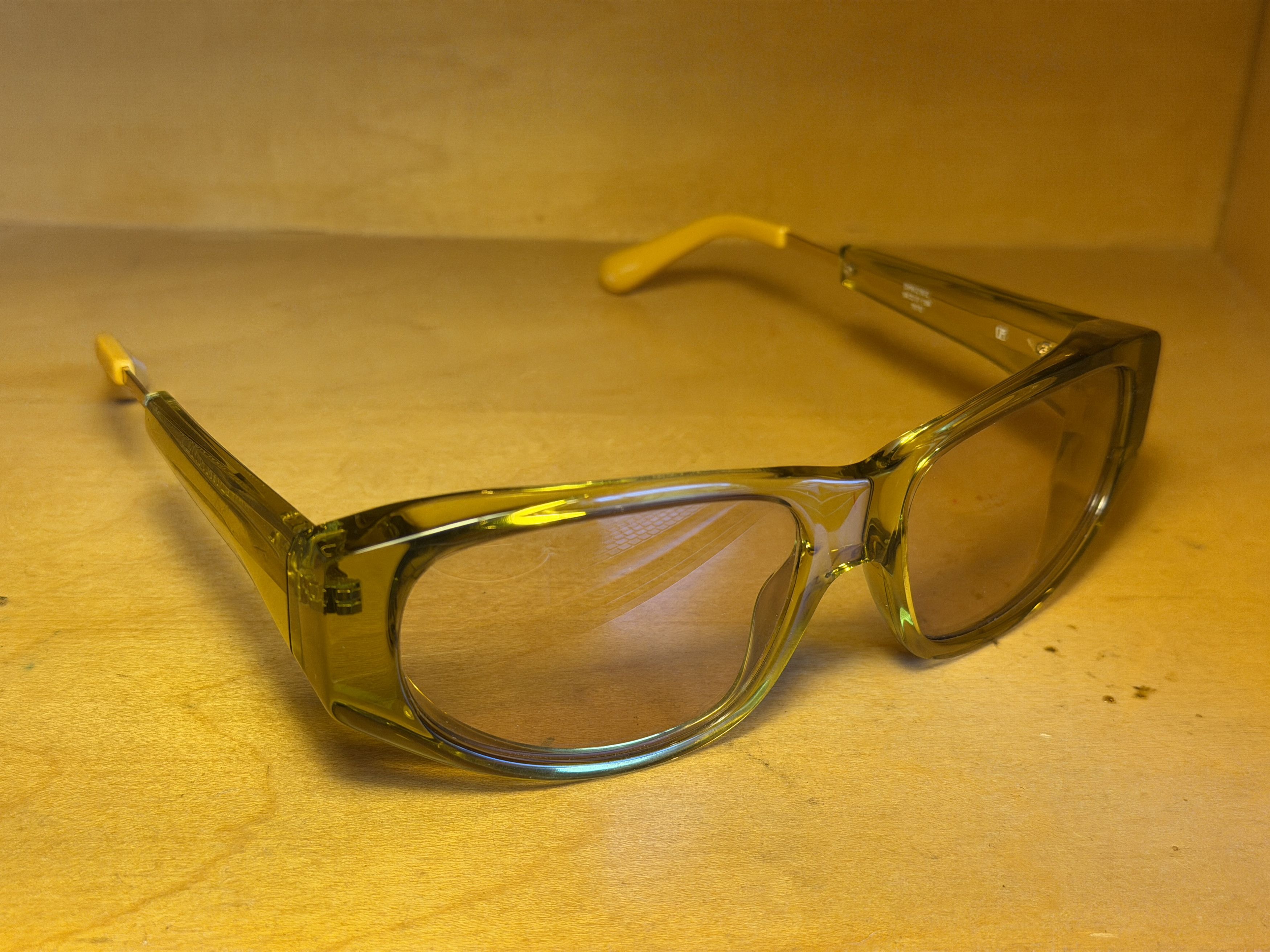 Dries Van Noten × Linda Farrow Yellow Linda Farrow Edition Rectangular Sunglasses Size ONE SIZE - 3 Thumbnail
