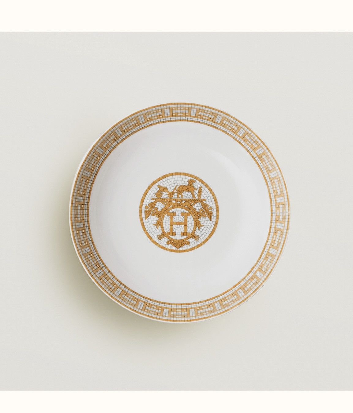 image of Hermes Mosaique Au 24 Gold Cereal Bowl in White, Men's