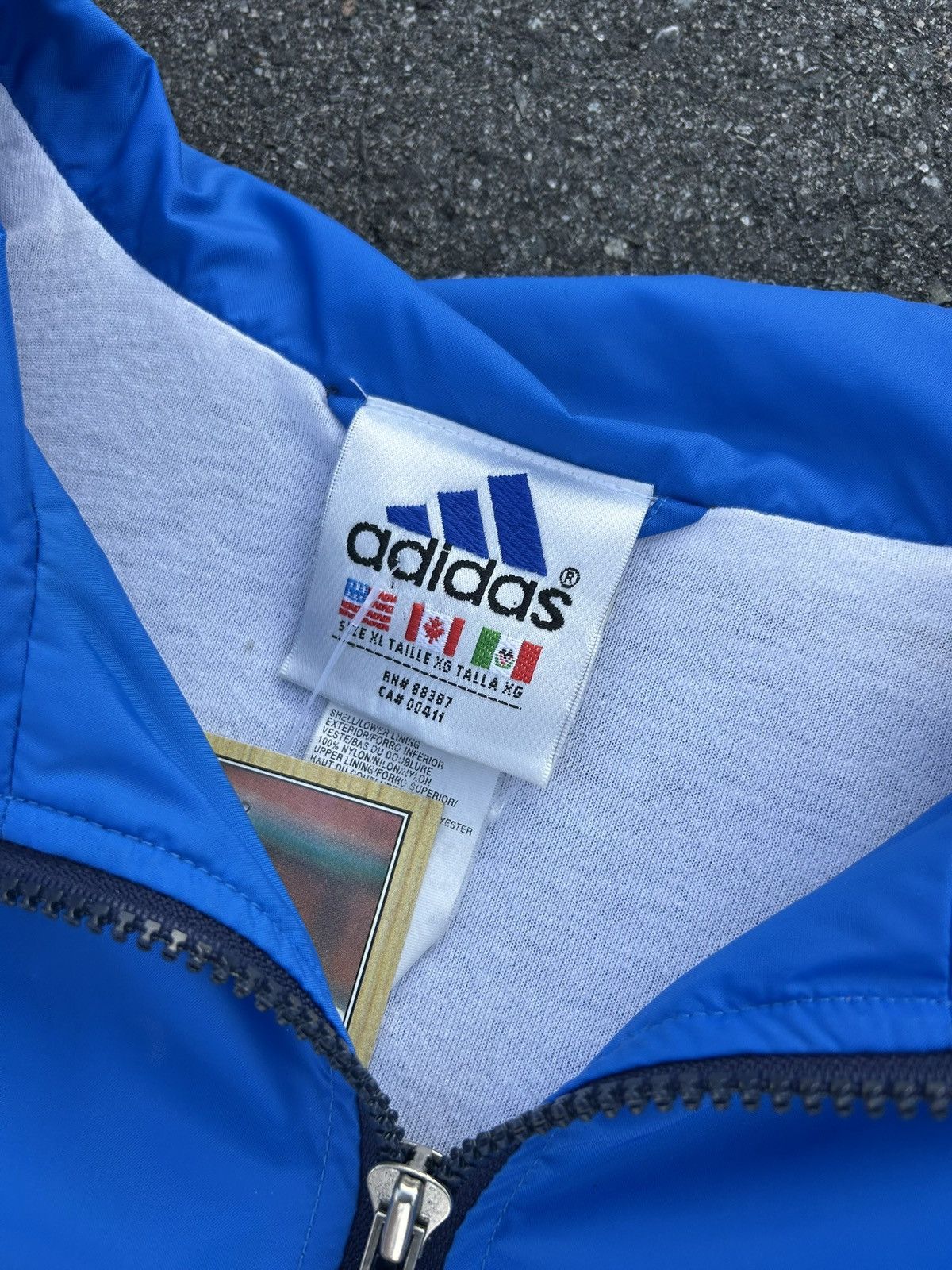 Adidas × Vintage Vintage 90s ADIDAS Striped Blue Windbreaker Zip Up Jacket Size US XL / EU 56 / 4 - 3 Thumbnail