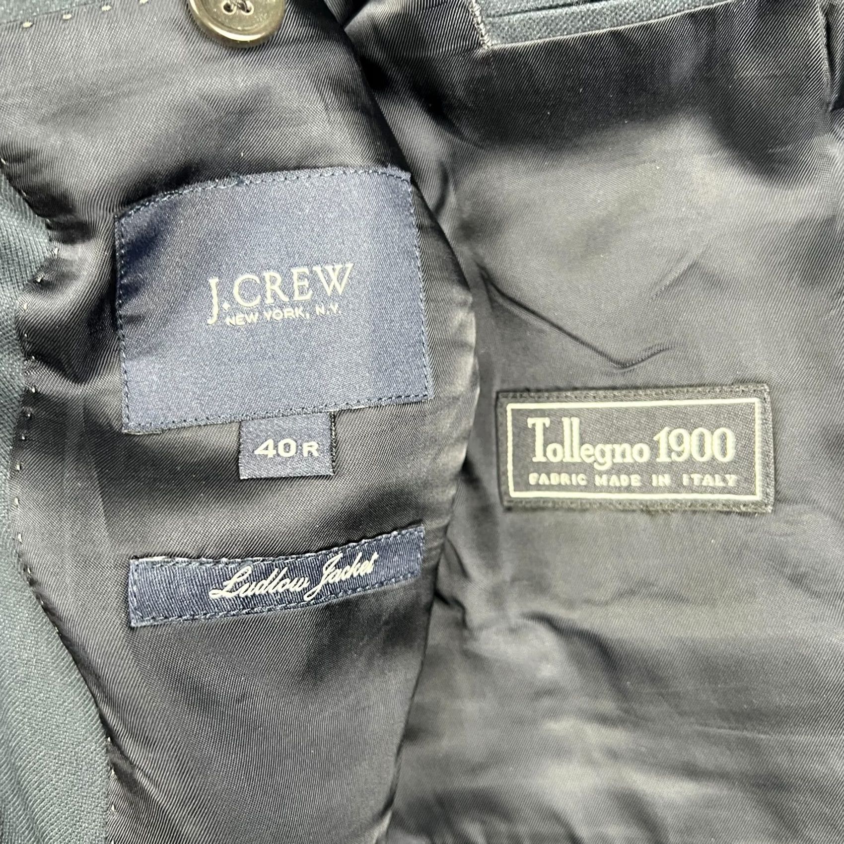 J.Crew J Crew Ludlow Tollegno 1900 Blazer 40R Blue Mens Cotton Sport Coat Suit Jacket Size 40R - 4 Thumbnail