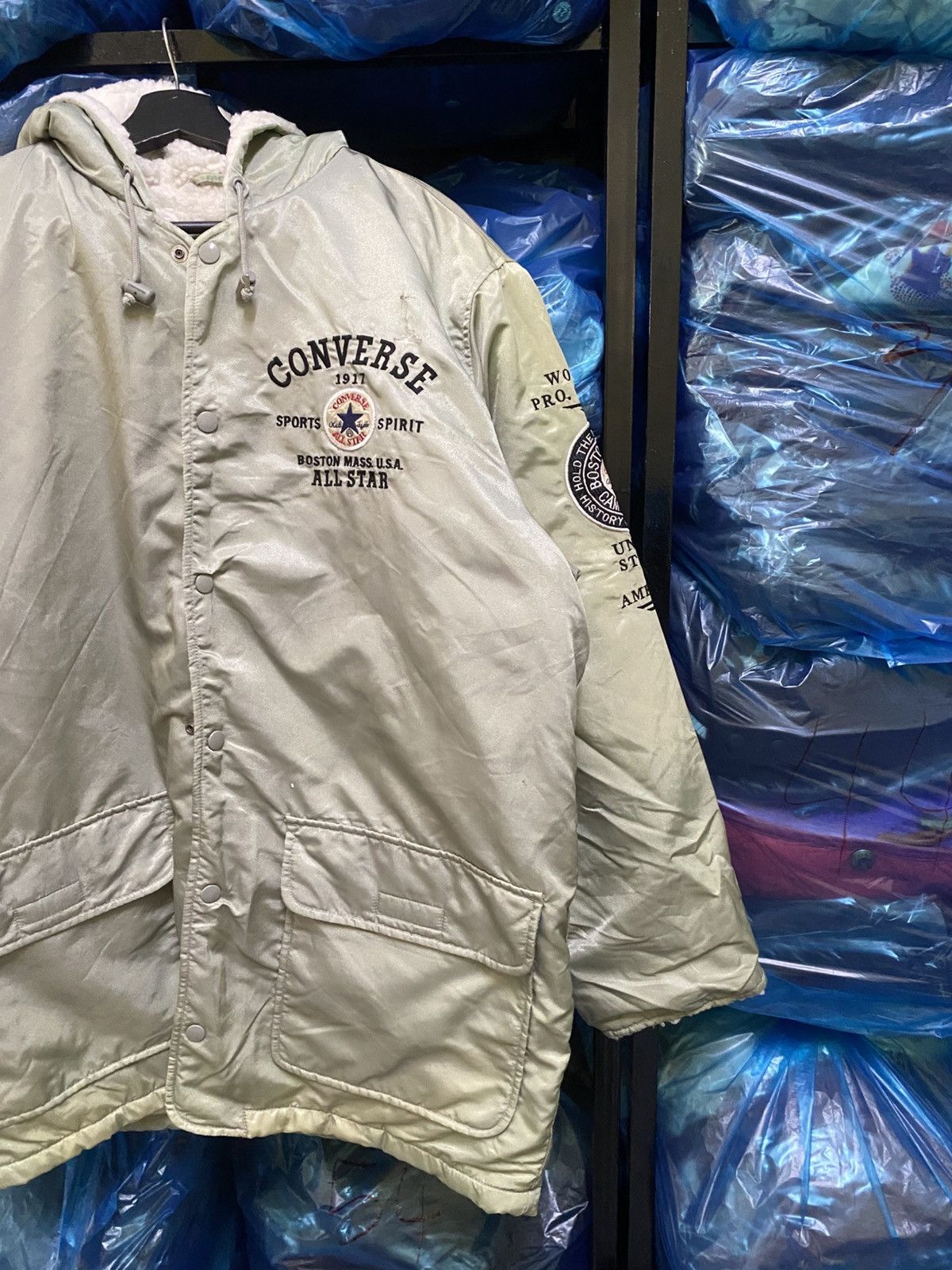 Converse Vintage Converse All Star Padded Parka Jacket Sherpa Lining Size US M / EU 48-50 / 2 - 4 Thumbnail
