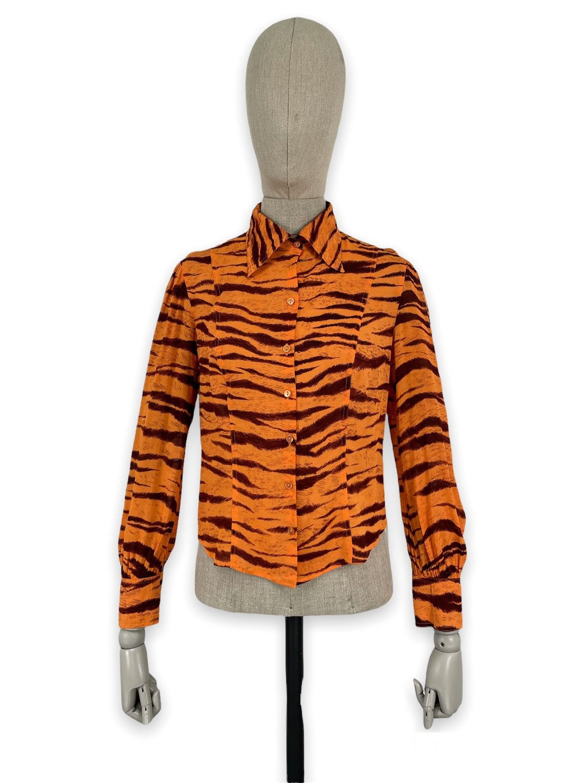 Boutique Moschino × Love Moschino × Moschino VTG 90’s Leopard Print Zebra Animal Long Sleeve Shirt Blouse Top Size XL / US 12-14 / IT 48-50 - 1 Thumbnail