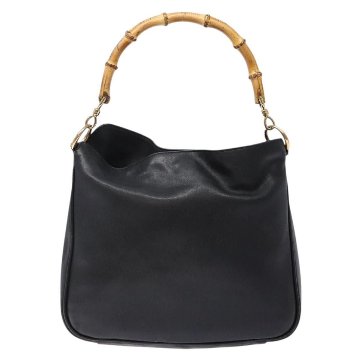Gucci GUCCI Bamboo Hand Bag Leather Black Gold 001 1998 001 1998 Size ONE SIZE - 2 Thumbnail