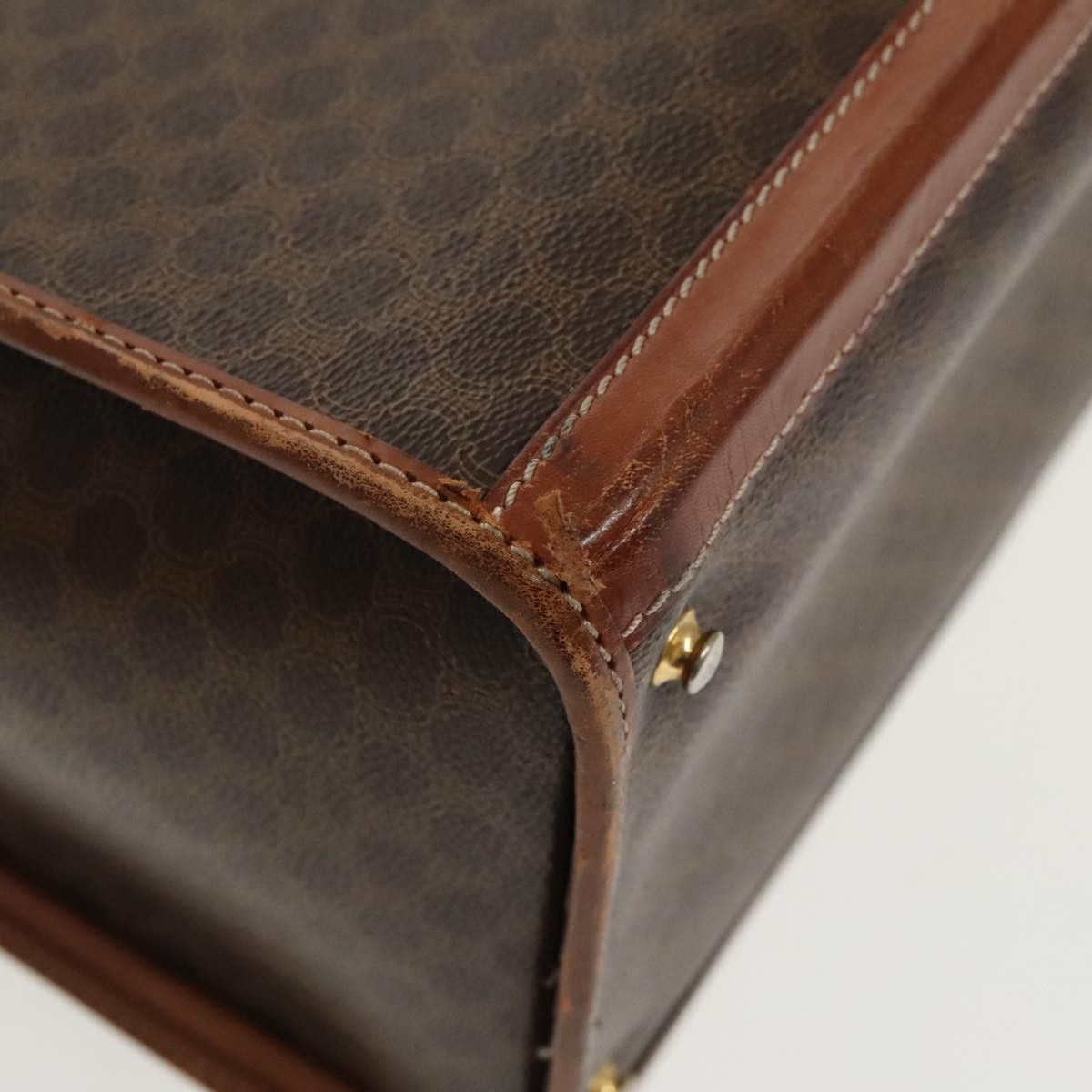 Celine CELINE Macadam Canvas Trunk Pvc Leather Gold Brown Size ONE SIZE - 8 Thumbnail