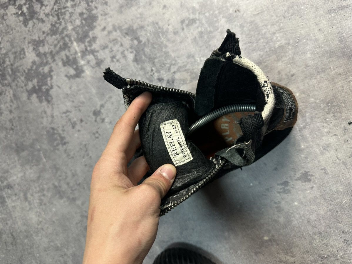 Replay Vintage washed leather combat boots y2k Dirk bikkembergs Size US 9 / EU 42 - 12 Thumbnail