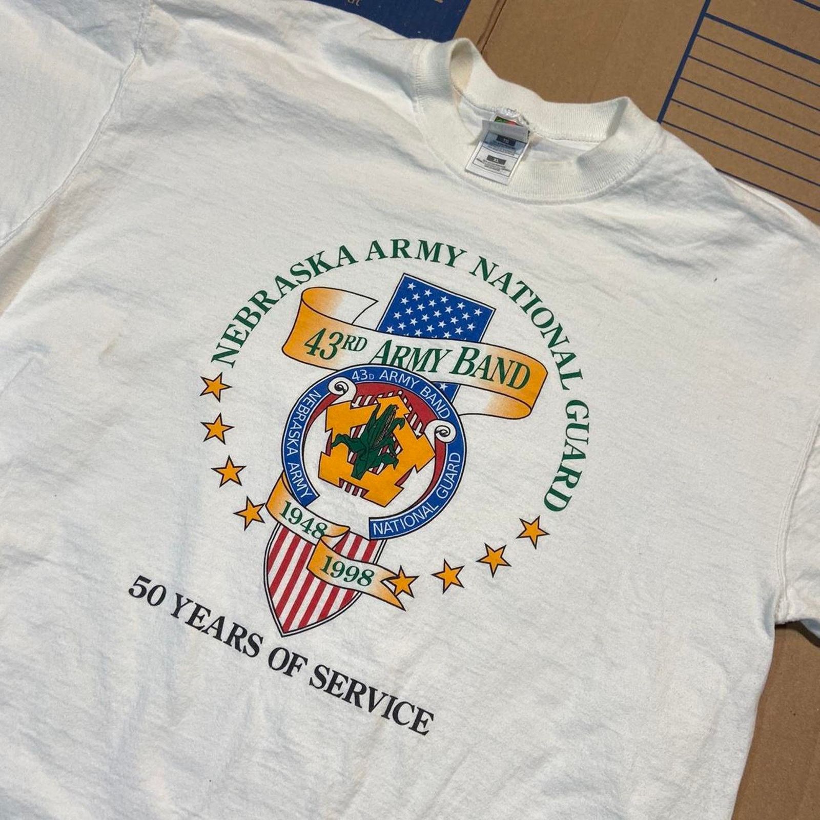 Fruit Of The Loom 90s nebraska army national guard Size US XL / EU 56 / 4 - 2 Thumbnail