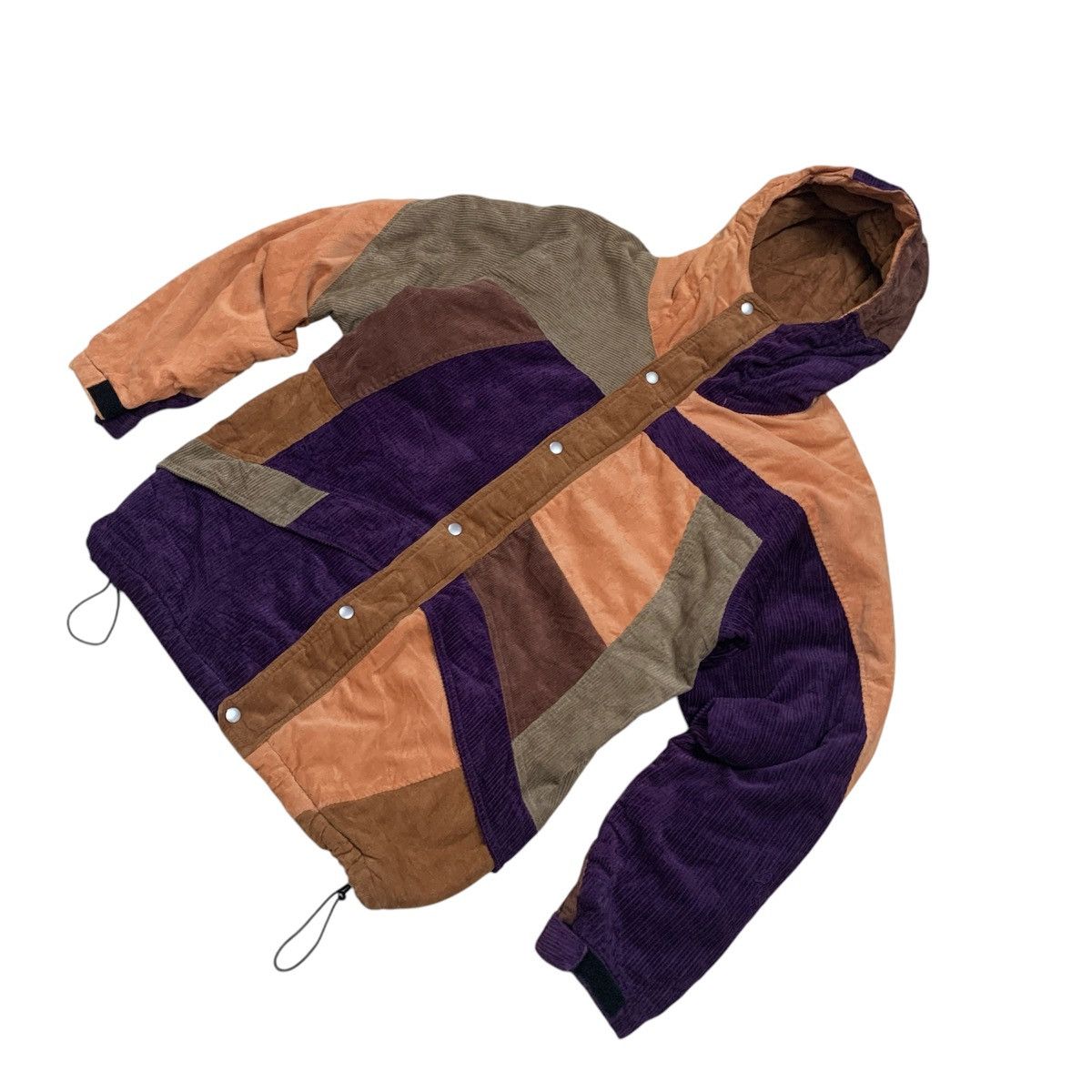 Japanese Brand Vtg Phatee Wear Thermolite Patchwork Cord Puffer Jacket Size US L / EU 52-54 / 3 - 4 Thumbnail