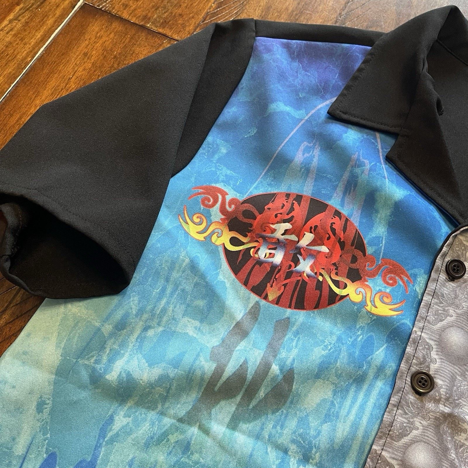Vintage Vtg WD Sportswear Shirt L Liquid Chinese Print Skater 90s* Size US L / EU 52-54 / 3 - 3 Thumbnail