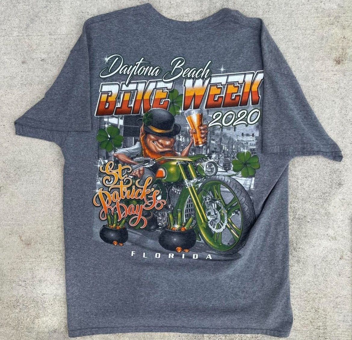 Gildan Daytona Beach Bike Week 2020 St. Patrick’s Day Leprechaun Size US L / EU 52-54 / 3 - 1 Thumbnail