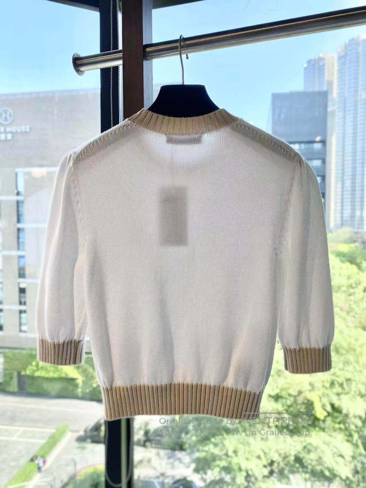 Prada Prada Color-blocking puff sleeve knit top| Size XS / US 0-2 / IT 36-38 - 3 Thumbnail
